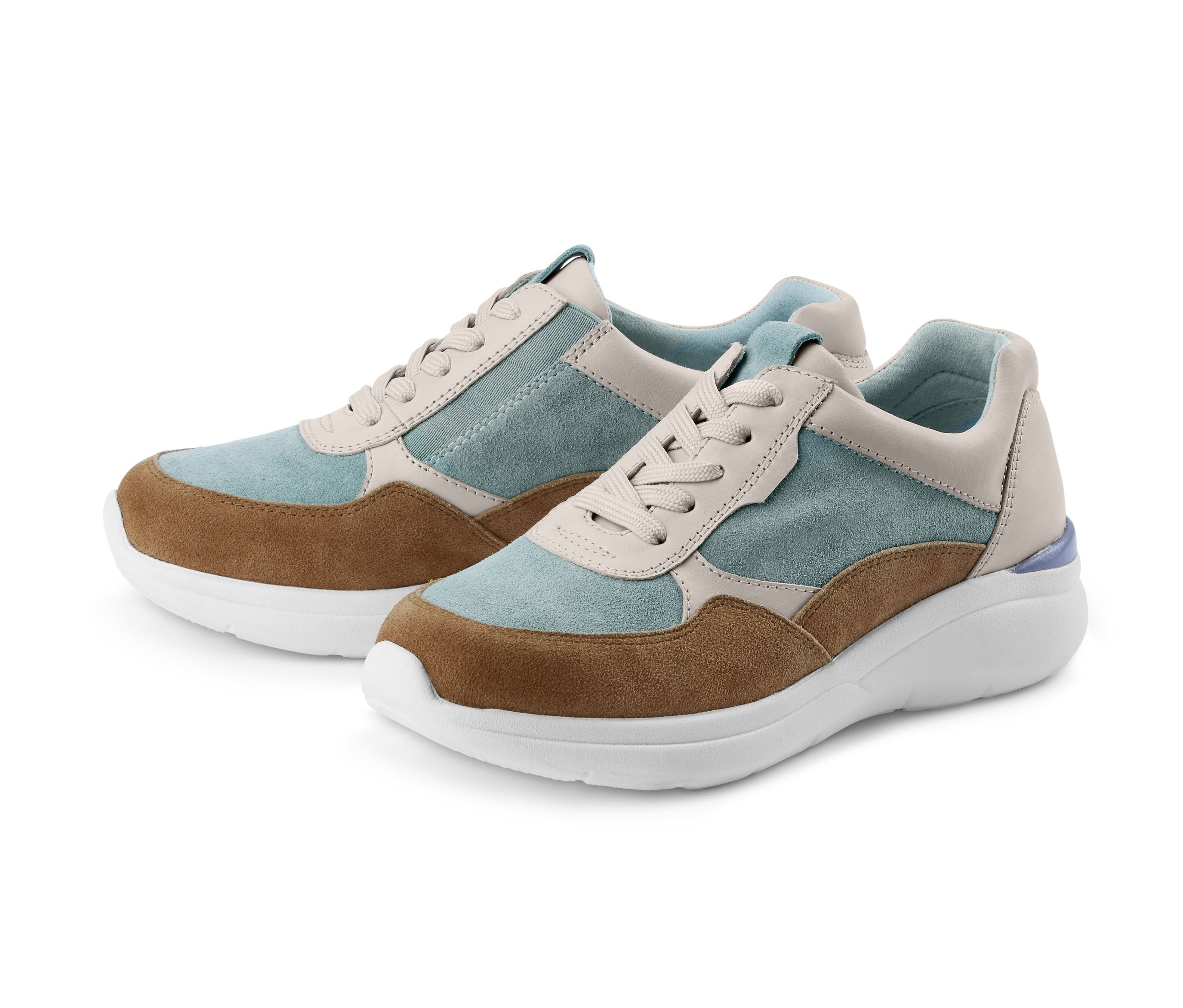 Tchibo - Buty typu sneaker ze skóry, turkusowy/biały