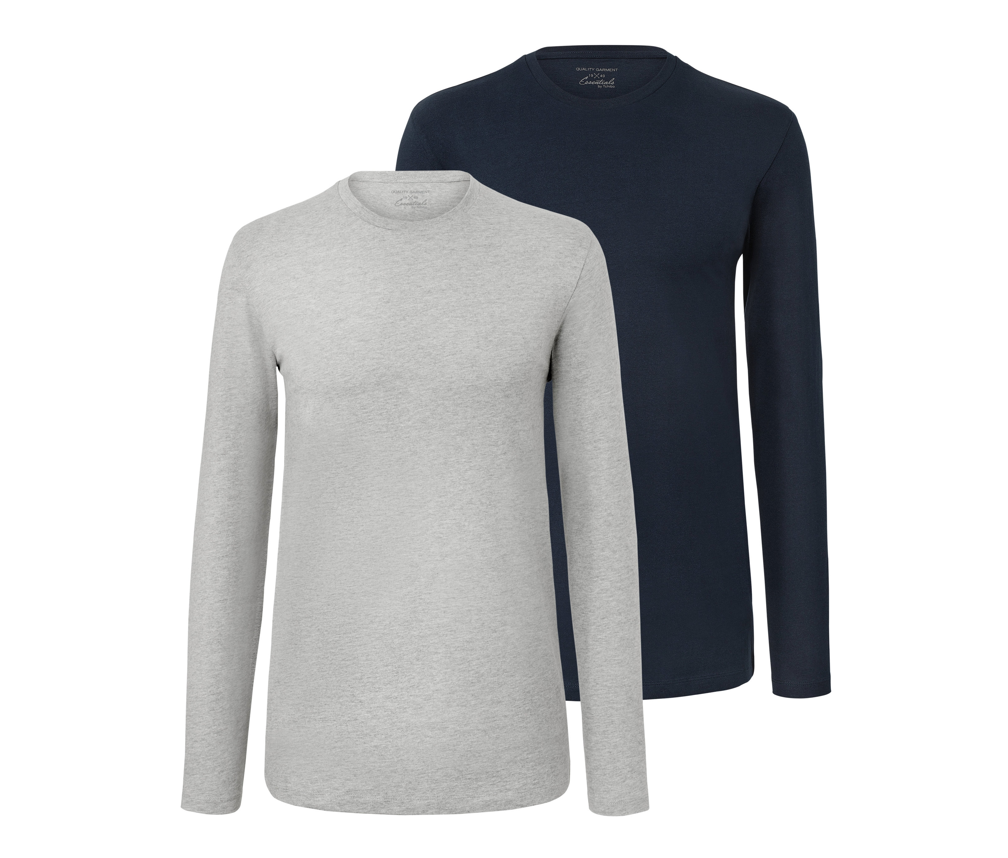 Tchibo - Koszulki z długim rękawem- szary/niebieski