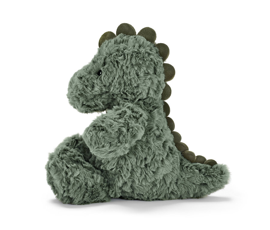 Siedząca pluszowa maskotka – dinozaur.