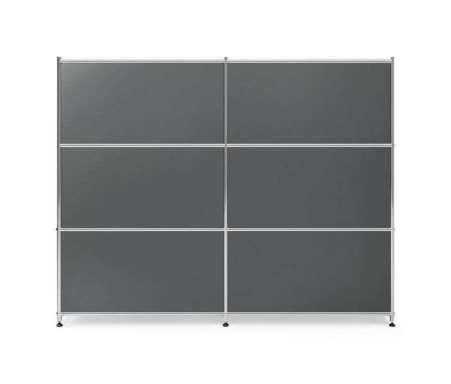 Szara metalowa komoda »CN3« z 4 klapami.