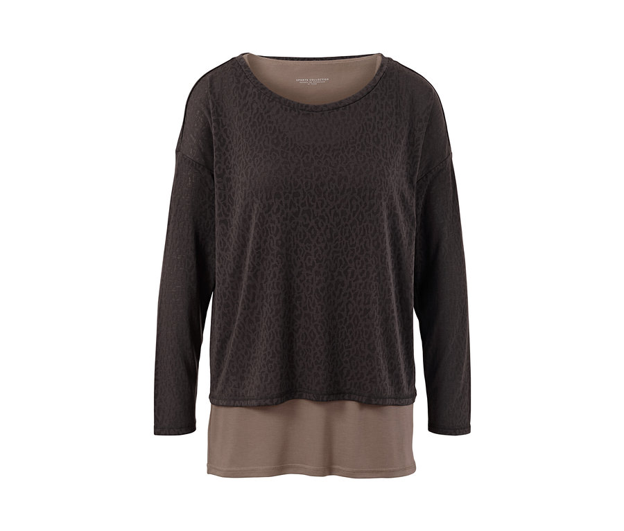 Brązowa koszulka sportowa 2 w 1.