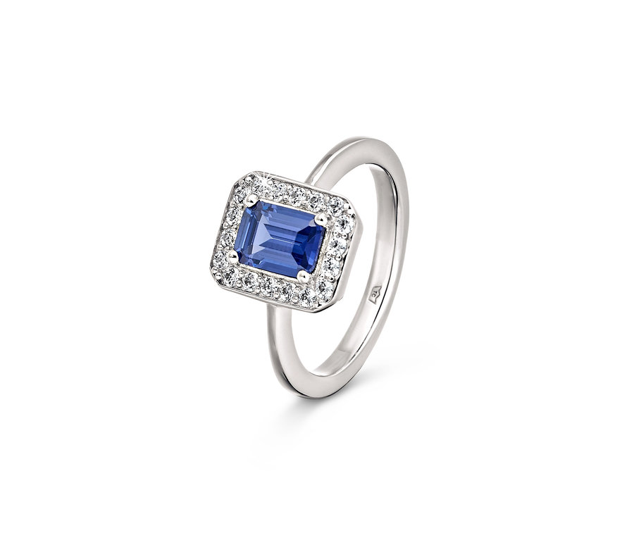 Szczegółowy widok srebrnego pierścionka 925 Royal Blue.