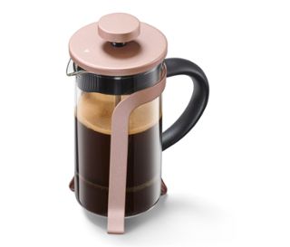 Dzbanek: przezroczysty<br>Rama: rosé metallic<br>Ucho i wewnętrzna część pokrywki: czarne