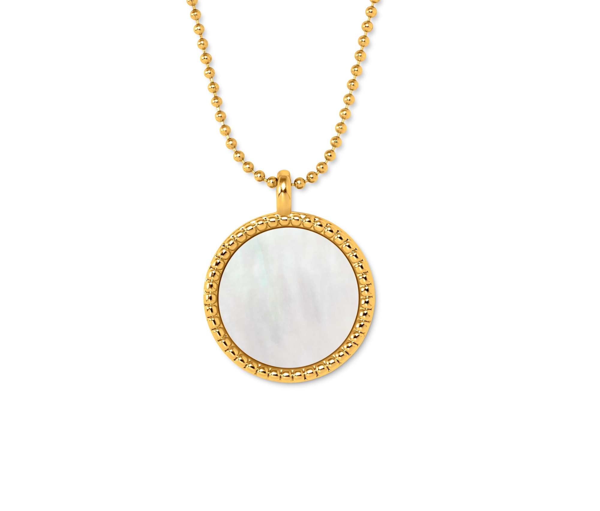 Tchibo - Naszyjnik z wisiorkiem z masy perłowej - kolor: biały