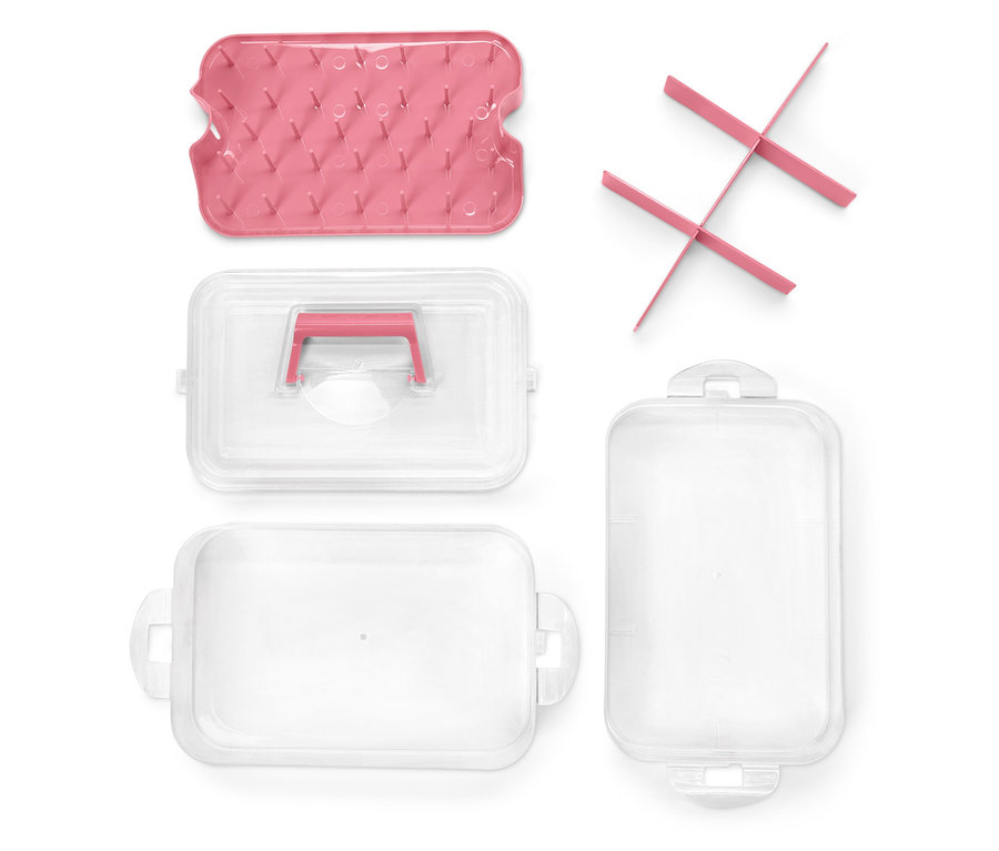 Rozłożony plastikowy pojemnik do przechowywania.