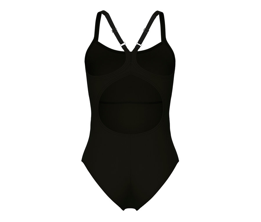 Kostium kąpielowy z biustonoszem arena Feel Solid Lightdrop Back, BLACK-BLACK.