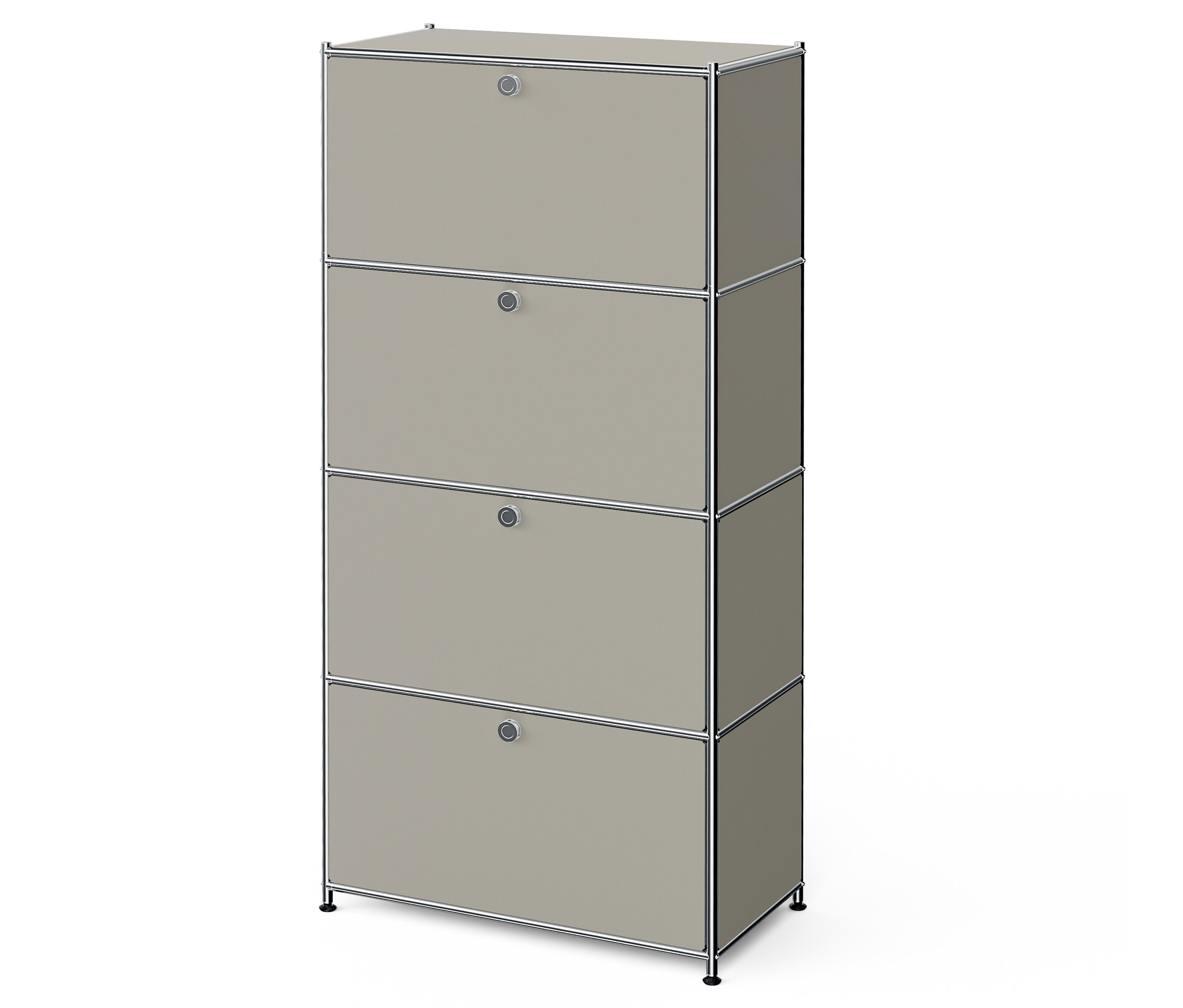 Tchibo - Metalowa szafka typu highboard „Cn3” z 4 klapami - kolor: szary