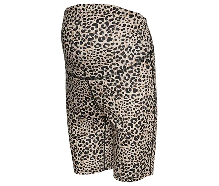 Krótkie legginsy we wzór leoparda.