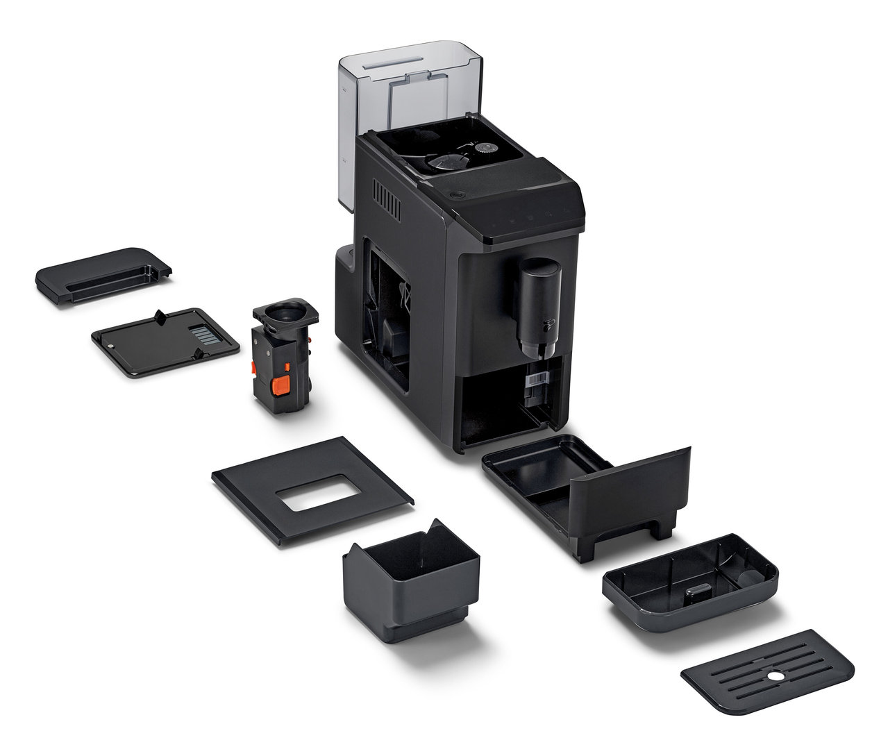 Rozłożony ekspres do kawy »Esperto mini« z odłączonymi częściami.