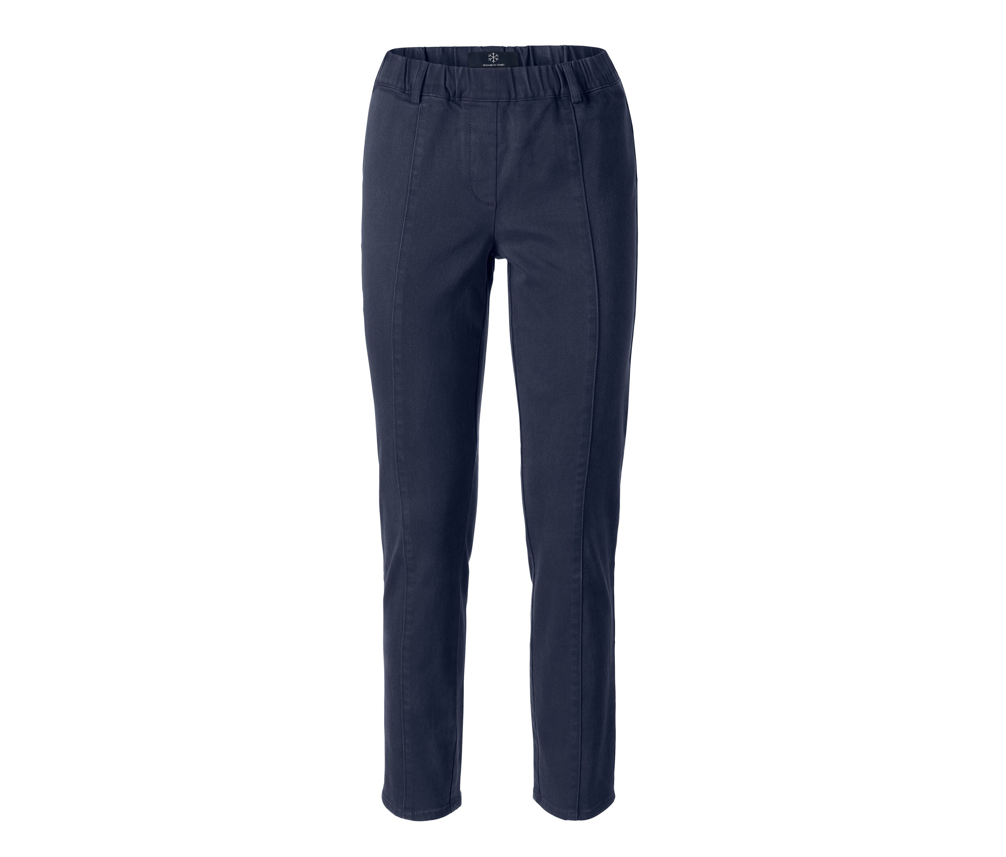 Tchibo - Spodnie z tkaniny twill z wygodnym wykończeniem w pasie, niebieski
