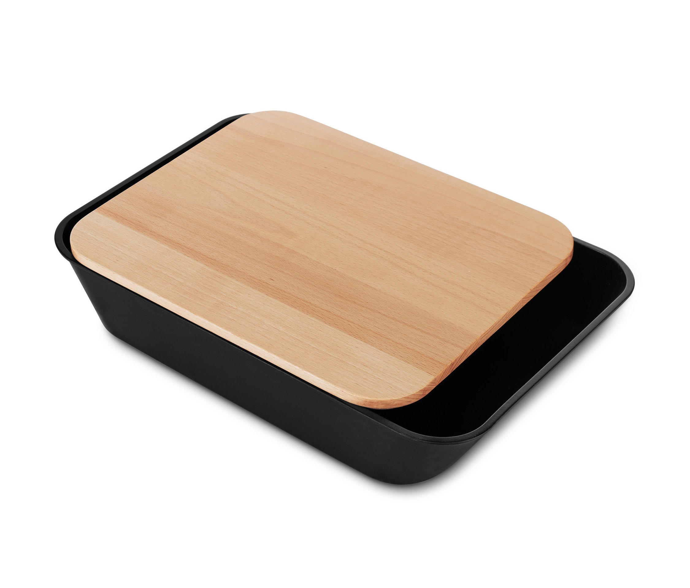 Tchibo - Drewniana deska do krojenia - kolor: czarny/brązowy