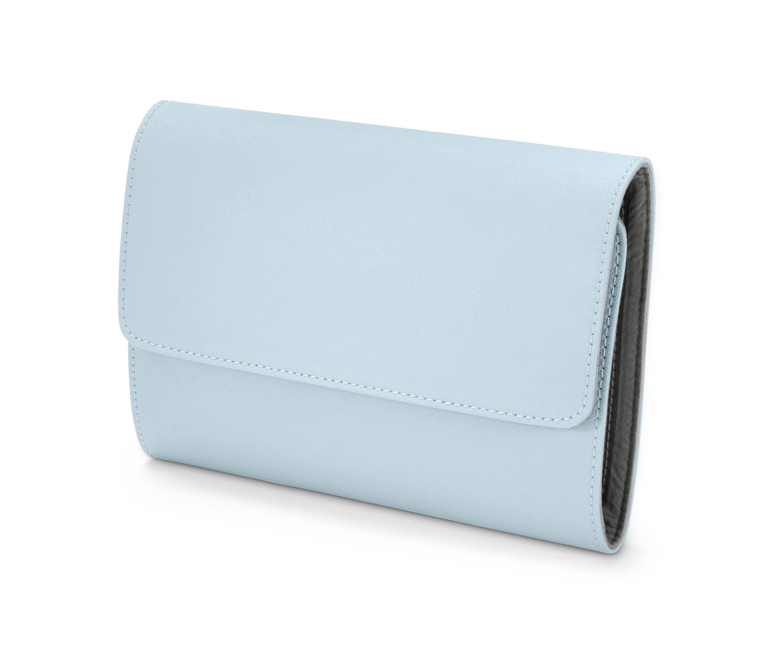 Jasnoniebieski pojemnik na biżuterię.