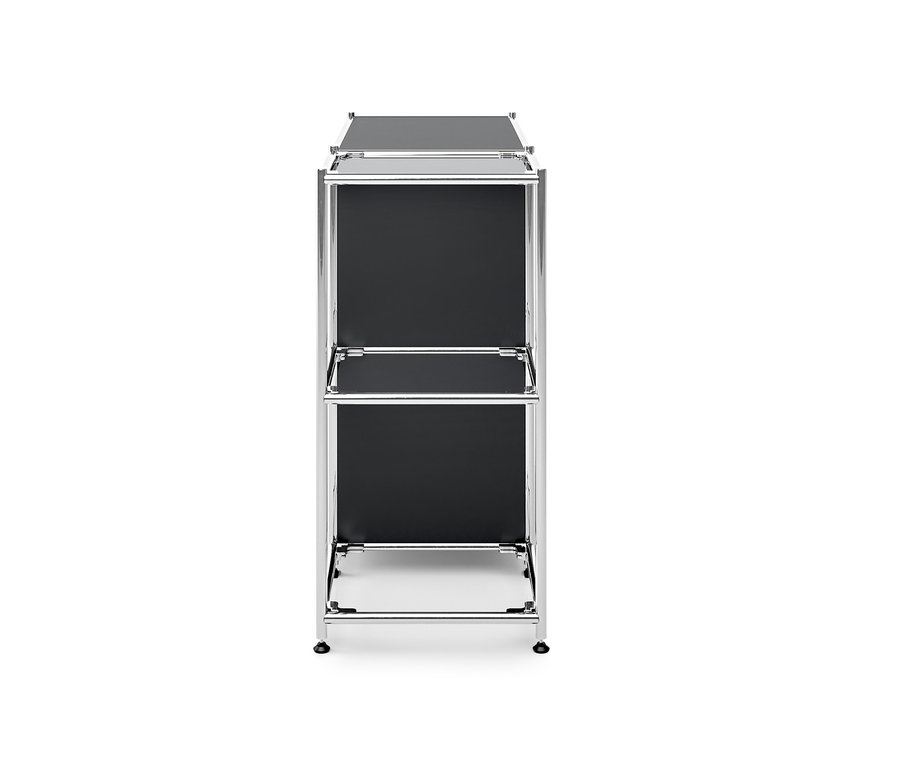 Czarna metalowa szafka typu sideboard „CN3” z 2 szafkami z klapami.