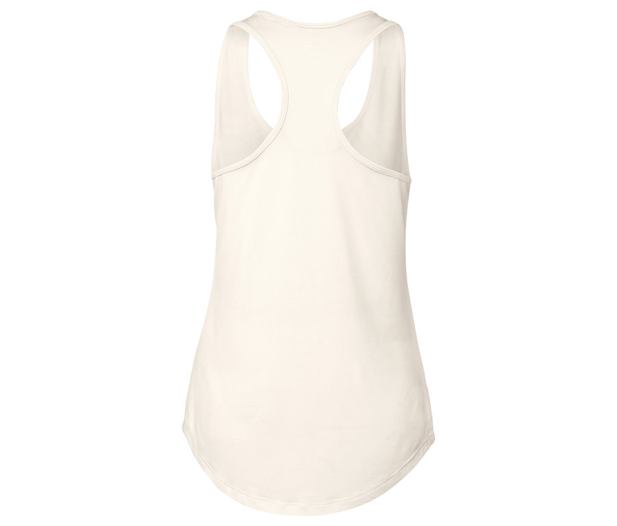 Biały top z wycięciem typu bokserka.