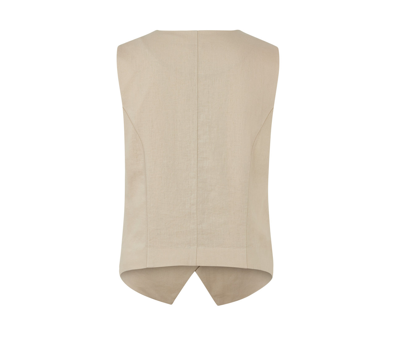 Tył lnianej kamizelki.