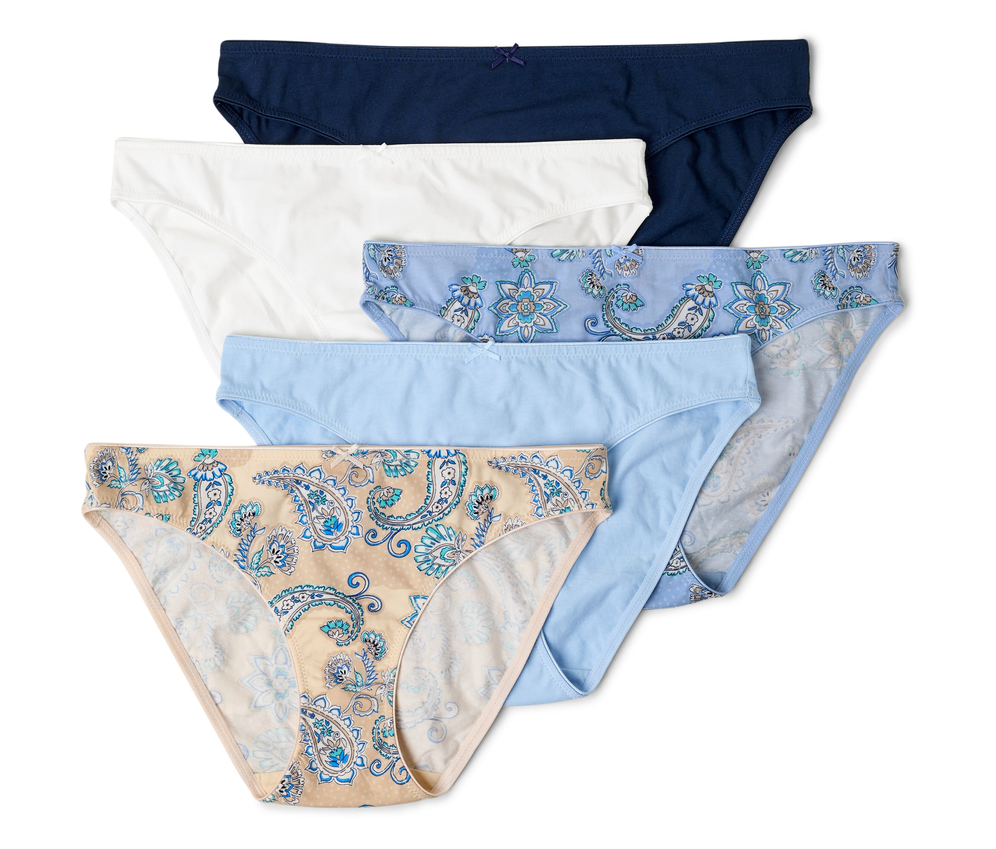 Tchibo - Figi- beżowy/biały/wzór paisley