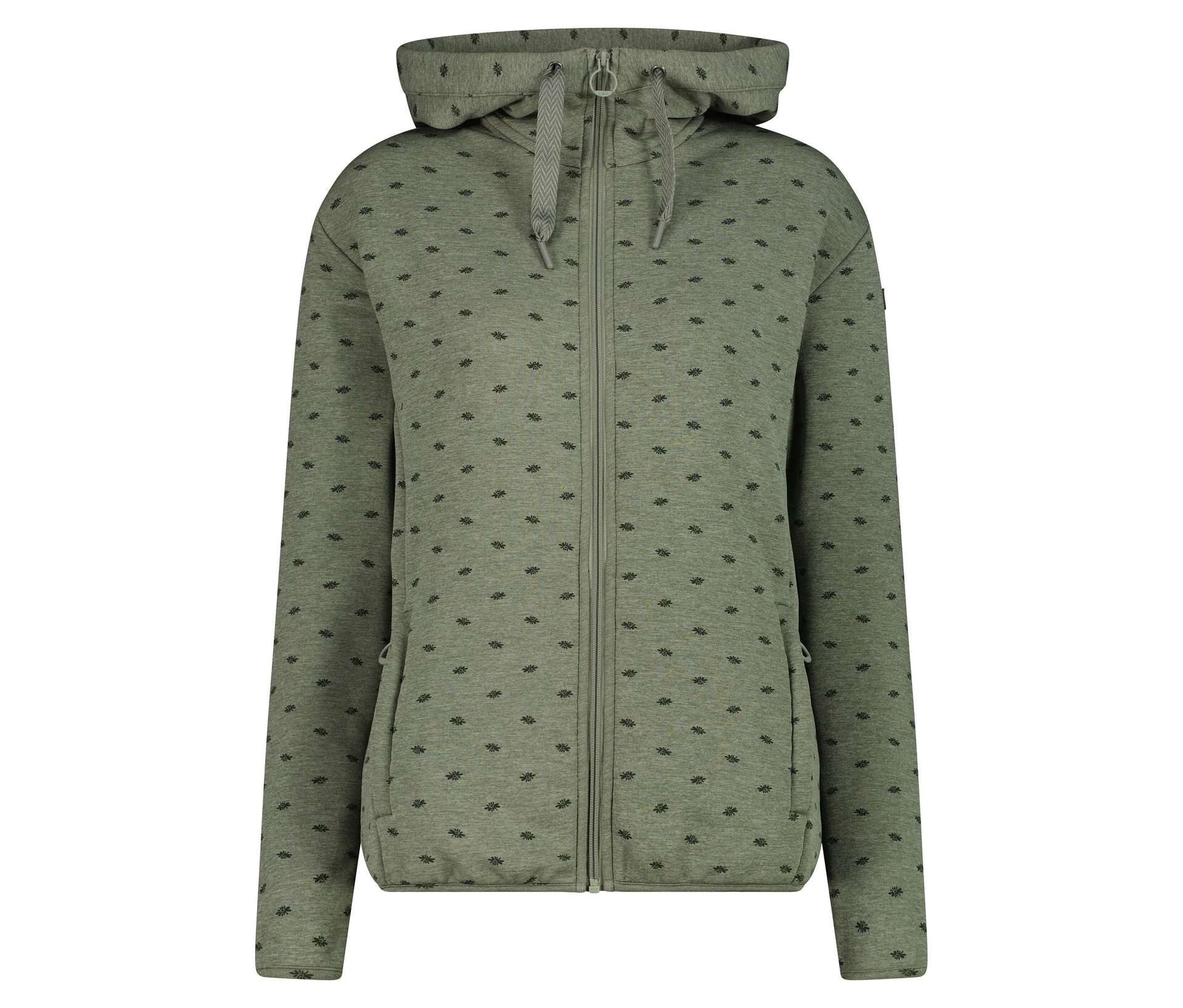 Bluza polarowa CMP z kapturem- zielony/z nadrukiem