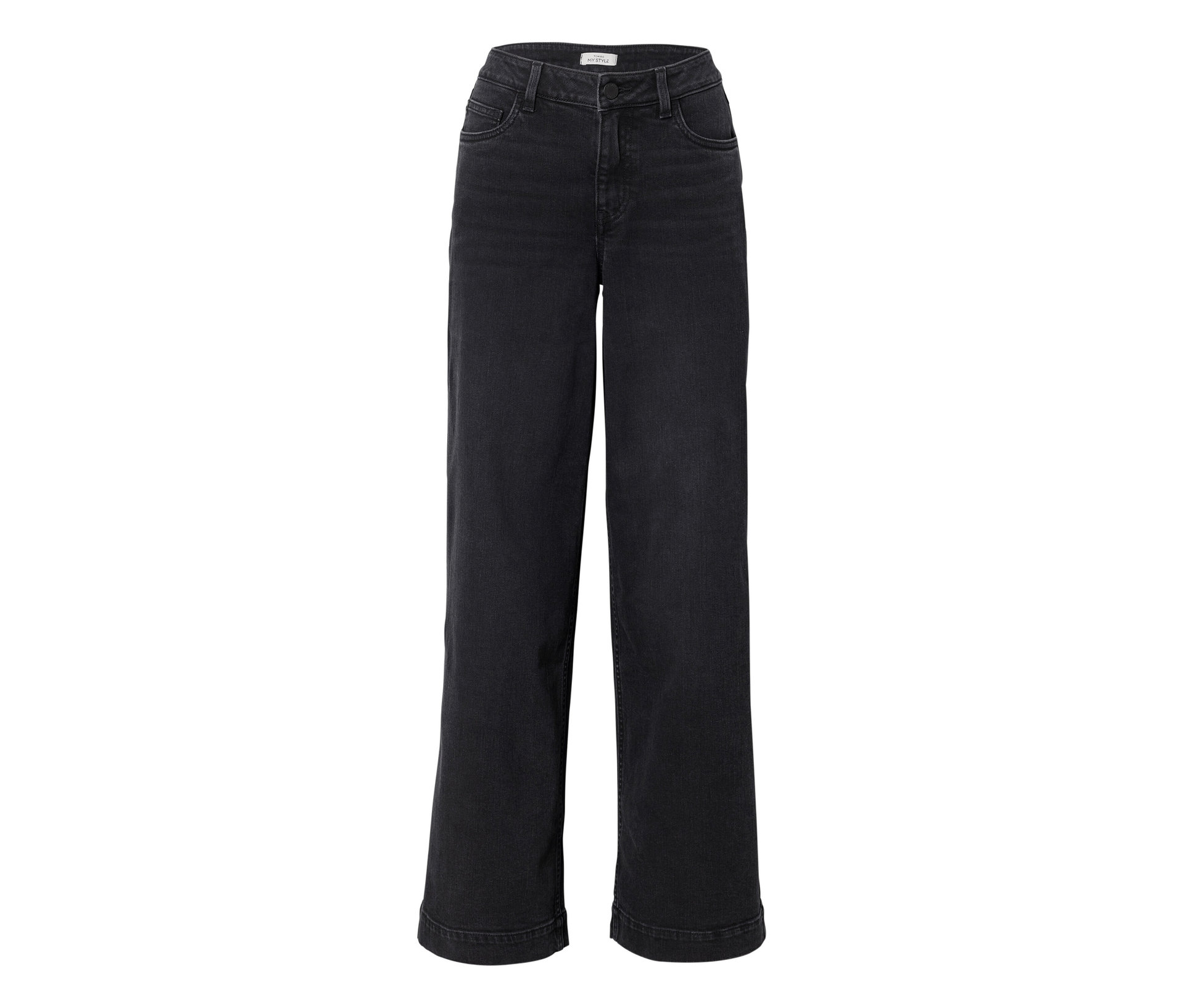 Tchibo - Jeansy Super Wide - fason „Lexi”, czarny sprany denim