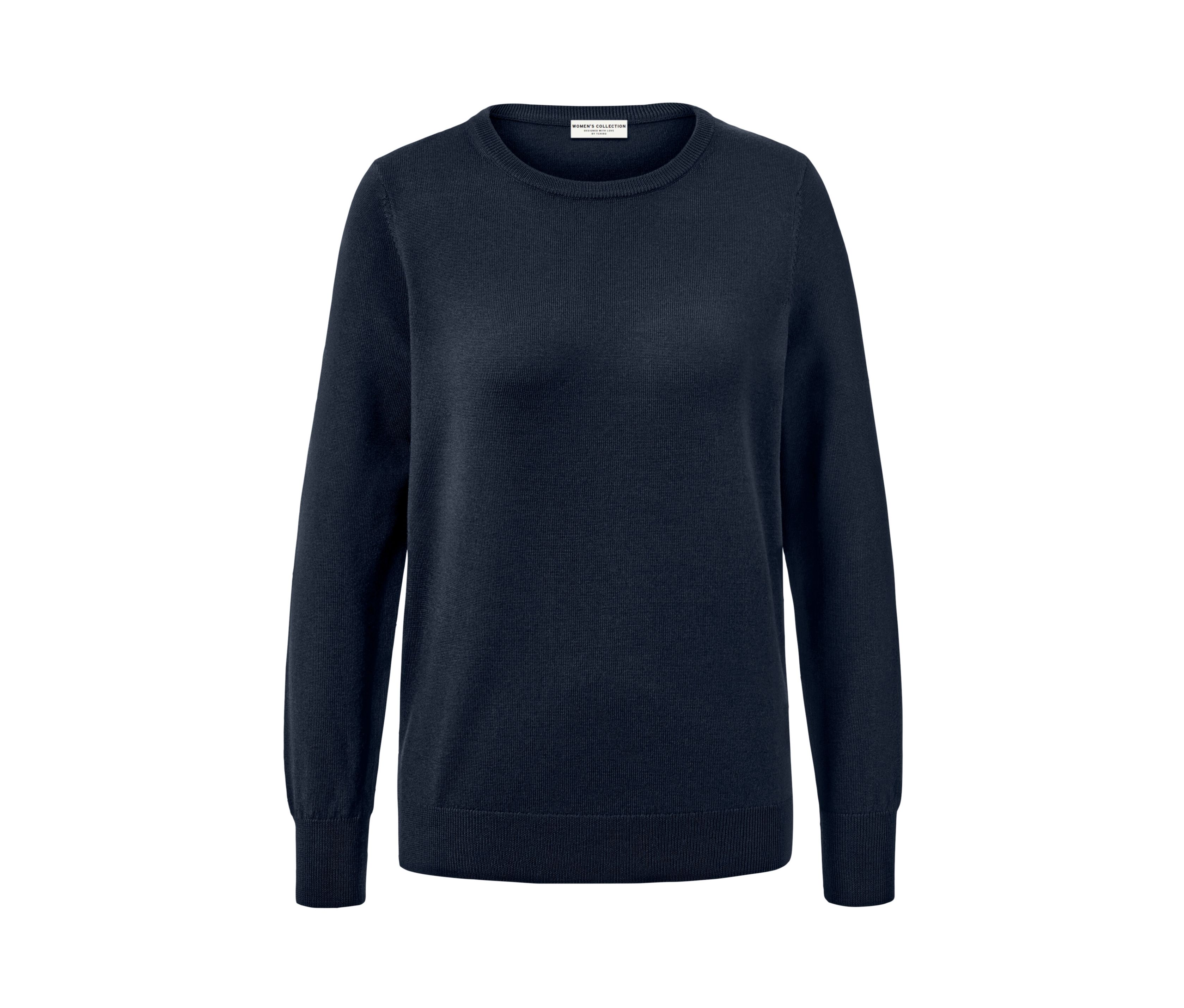 Tchibo - Sweter z cienkiej dzianiny z wełny merino, niebieski