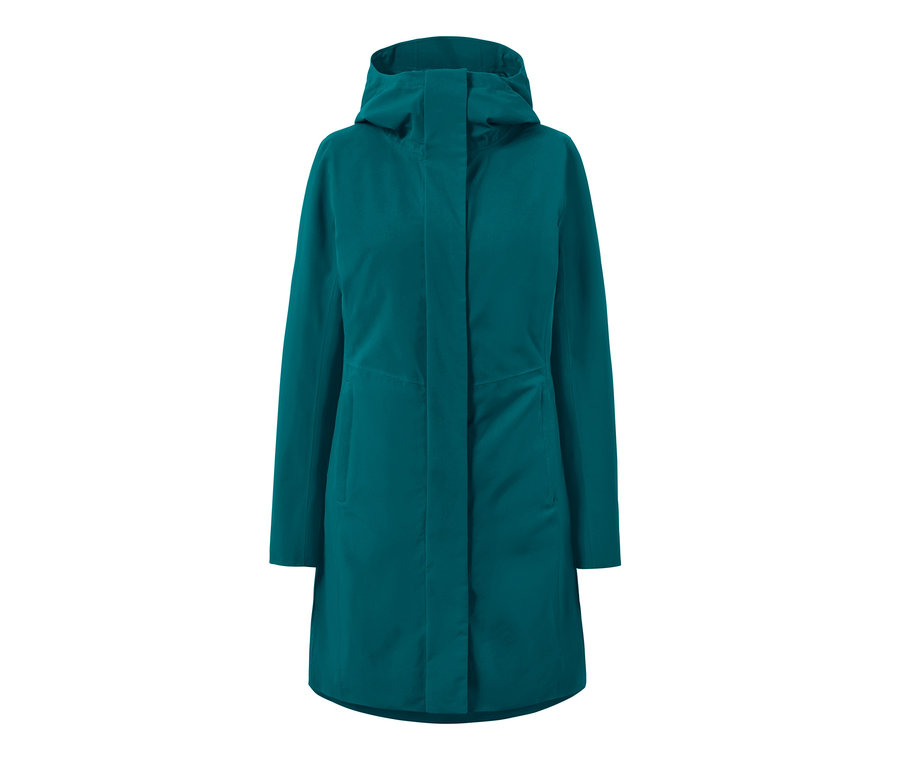 Ciemnoturkusowy płaszcz outdoorowy z kamizelką 3 w 1.