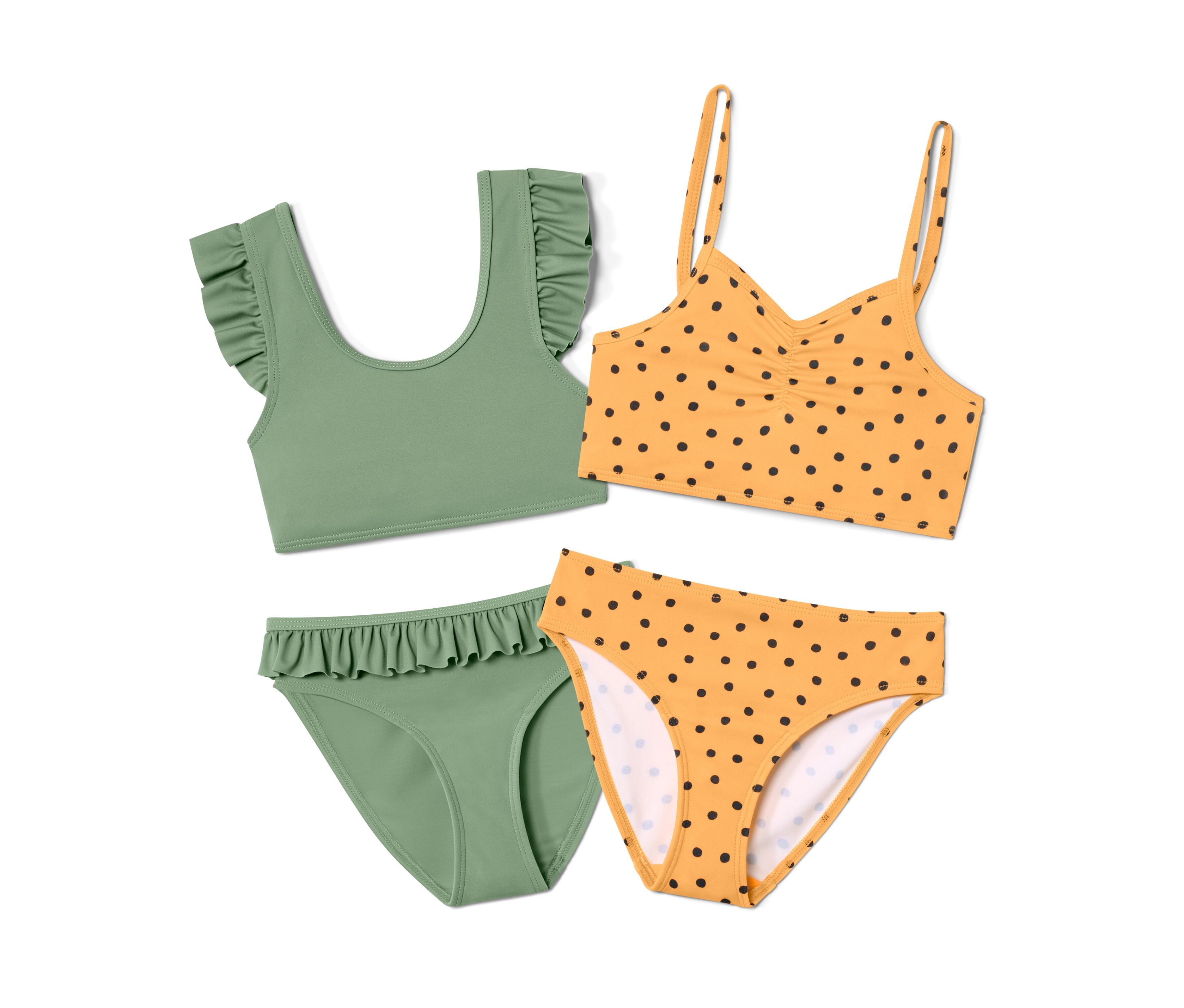 Tchibo - Zestaw bikini -rozmiar 110/116 - kolor: czarny/pomarańczowy/z nadrukiem