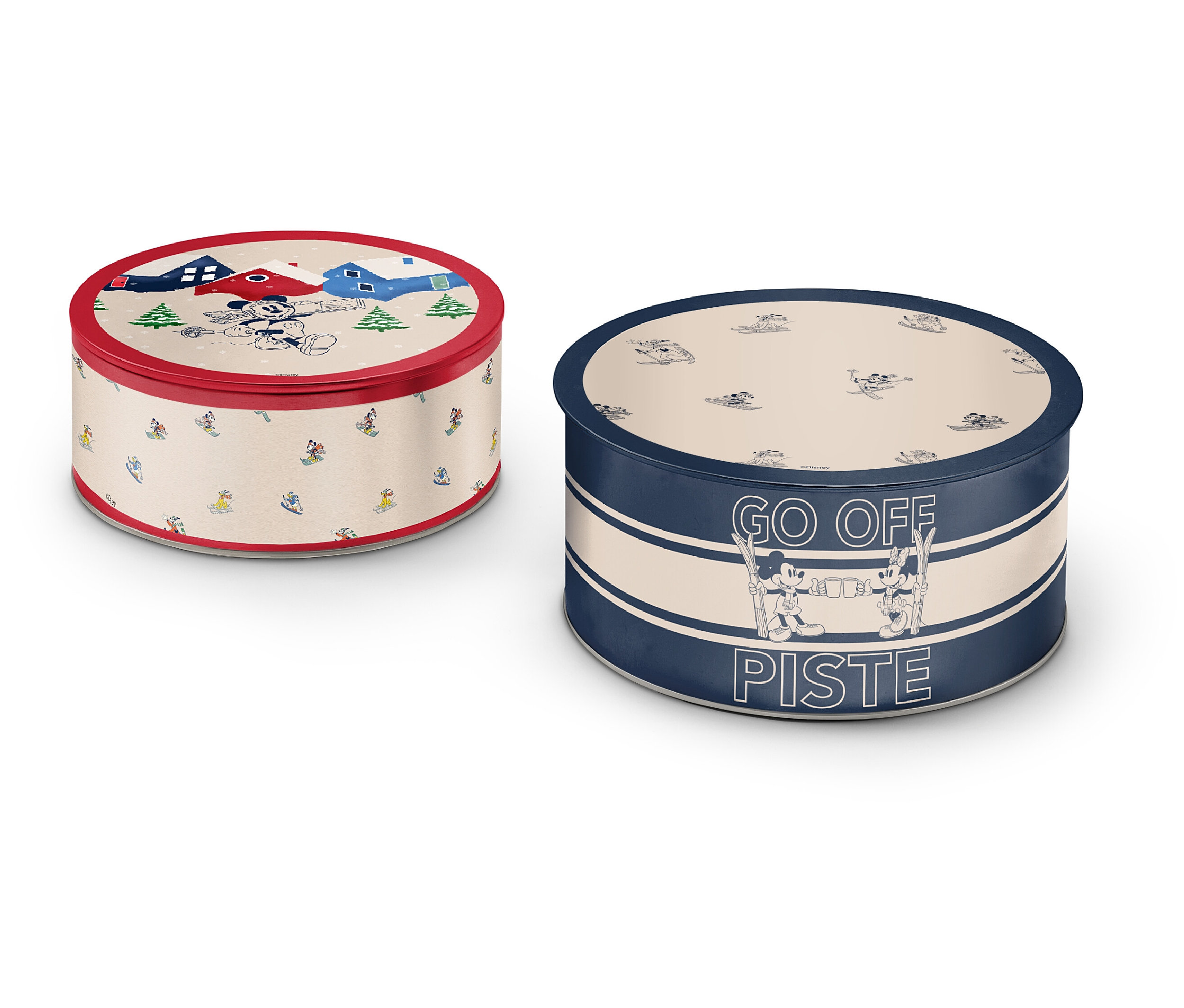 Tchibo - Metalowe puszki na ciastka „Mickey i przyjaciele” - kolor: beżowy/czerwony