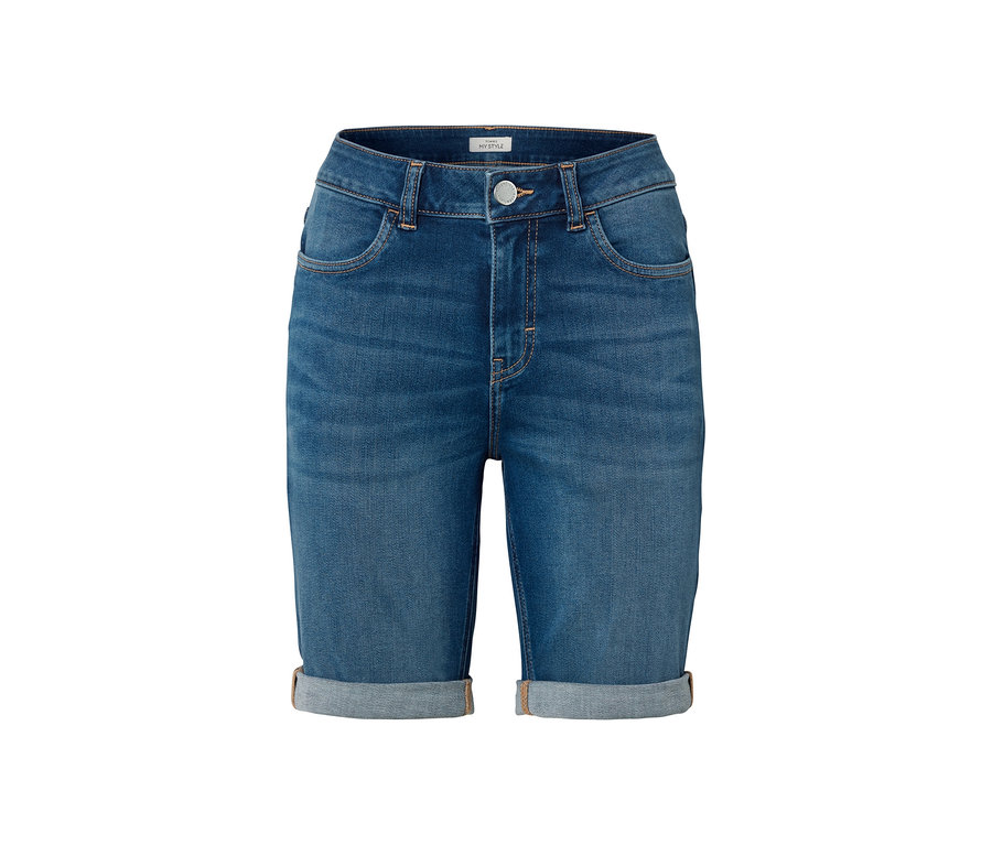 Dżinsy bermudy – fason „Lea”, mid blue denim.