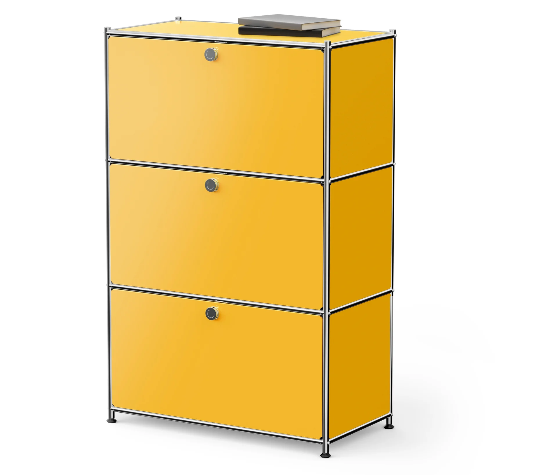 Tchibo - Komoda metalowa „Cn3” z 3 klapami, żółta
