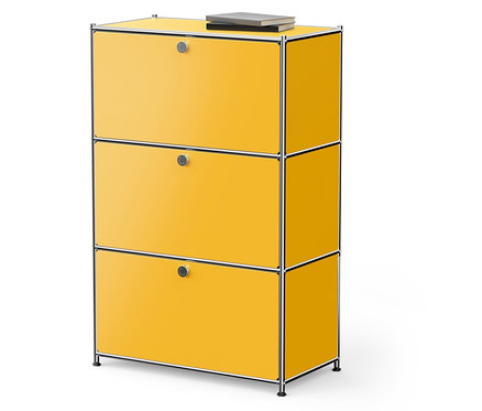 Komoda metalowa „CN3” z 3 klapami, żółta