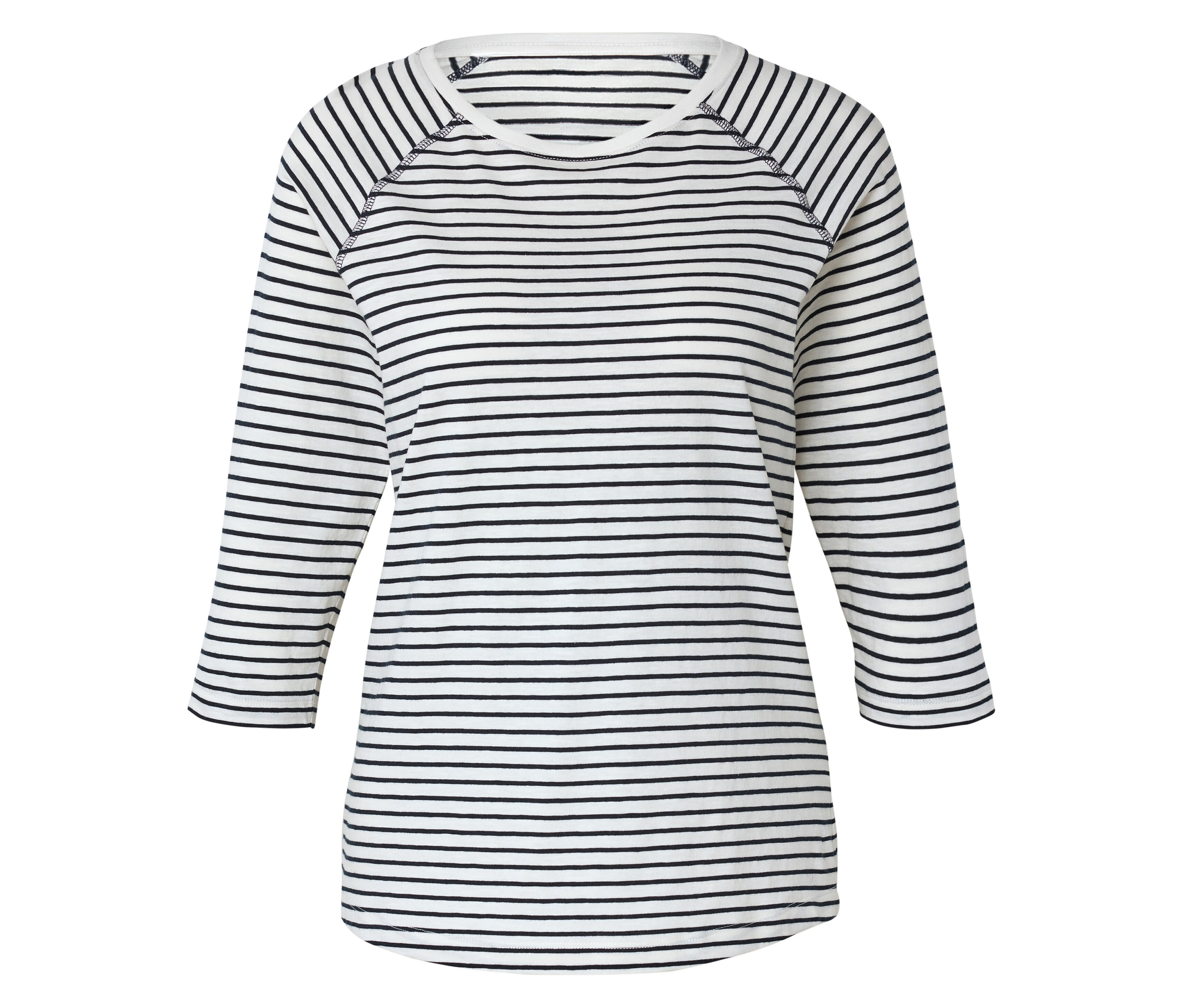 Tchibo - Bluzka w paski z rękawami o długości 3/4- biały/niebieski/w paski