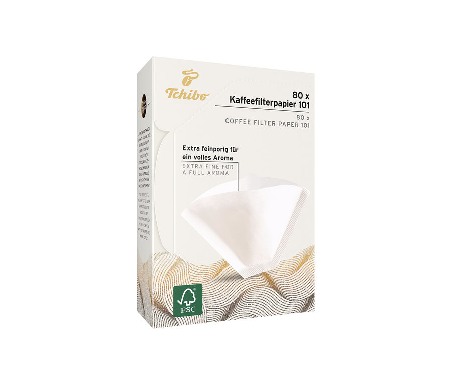Opakowanie białych, papierowych filtrów do kawy w rozm. 101, 18x80 szt.