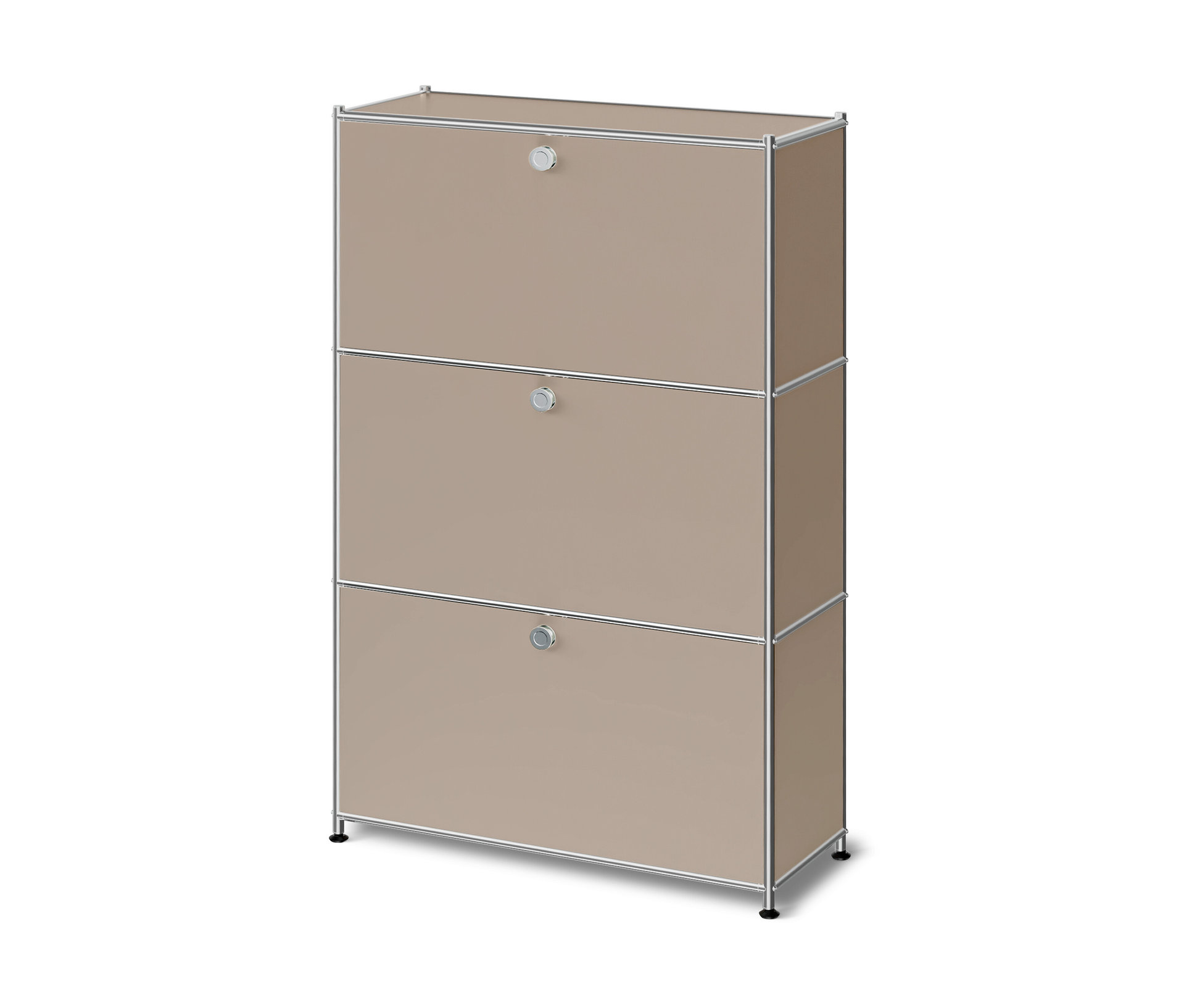 Tchibo - Metalowa komoda „Cn3 Slim Line” z 3 klapami, szarobeżowa