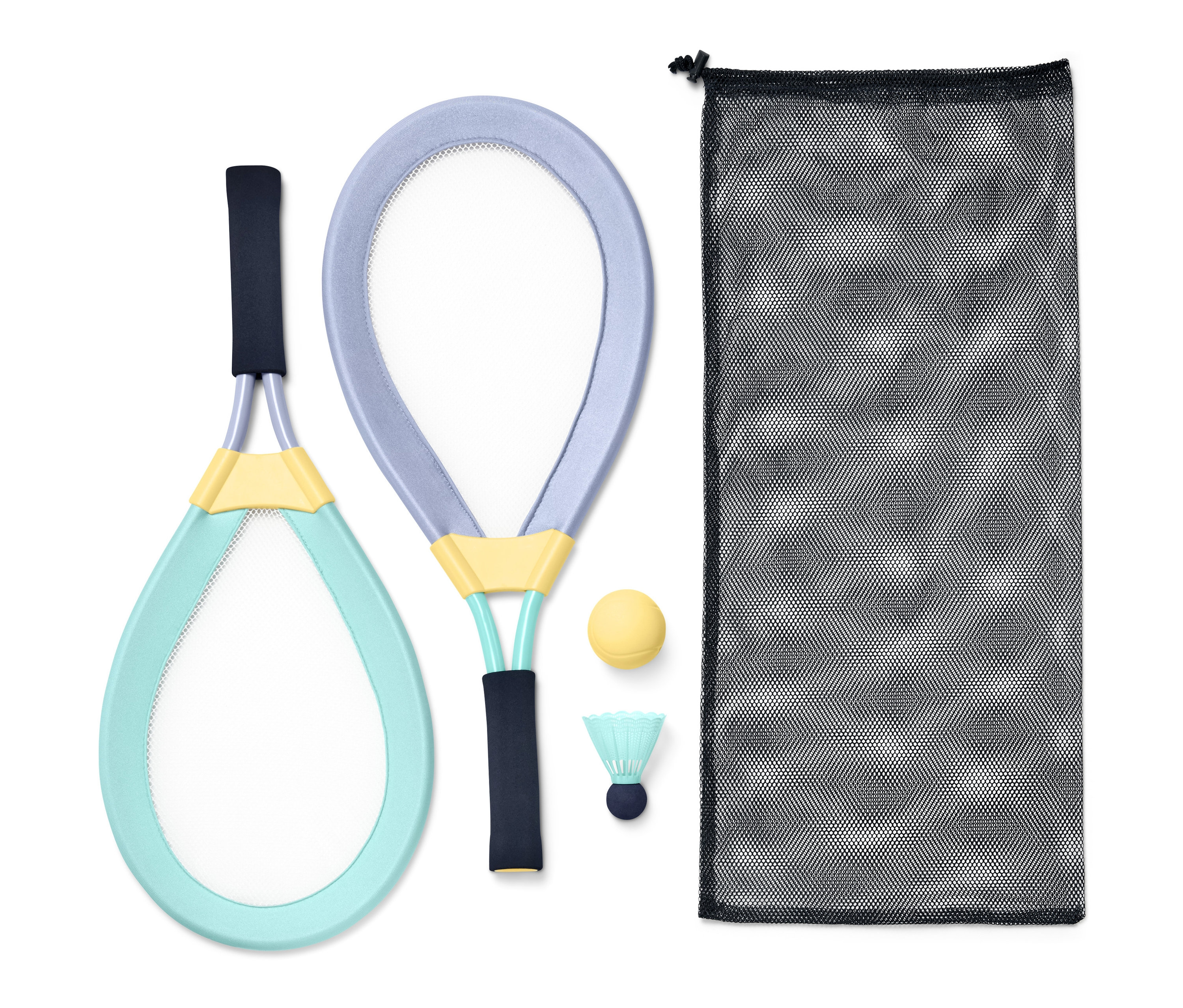 Tchibo - Zestaw do badmintona XL - kolor: żółty/niebieski