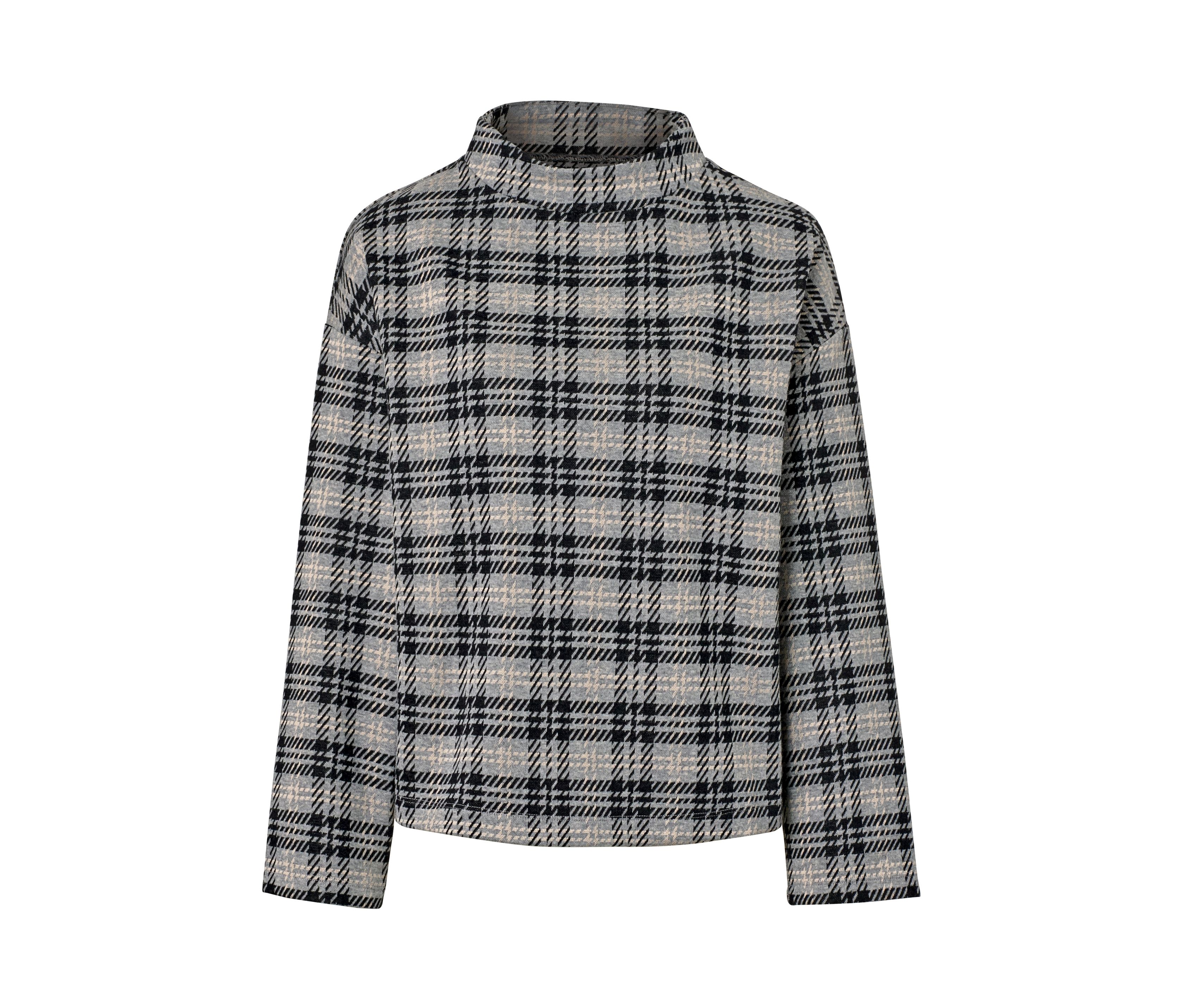 Tchibo - Bluza w kratkę - dla pań -rozmiar M 40/42 - kolor: czarny/szary/w kratkę