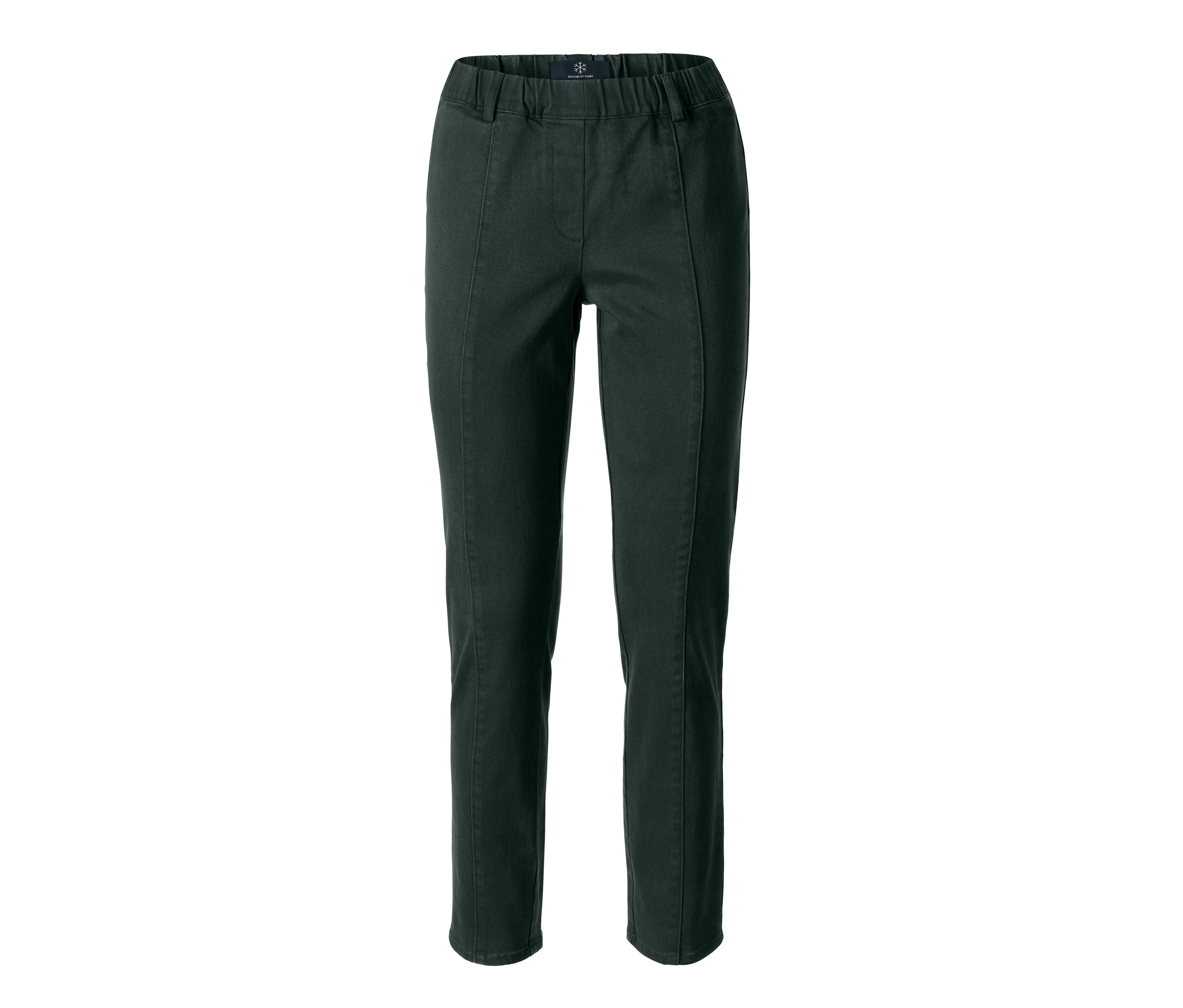 Tchibo - Spodnie z tkaniny twill z wygodnym wykończeniem w pasie, zielony