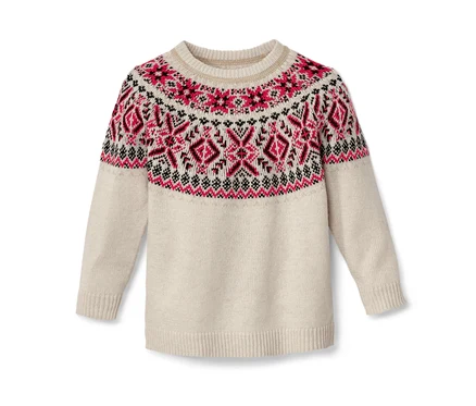 Dziecięcy sweter z norweskim wzorem.