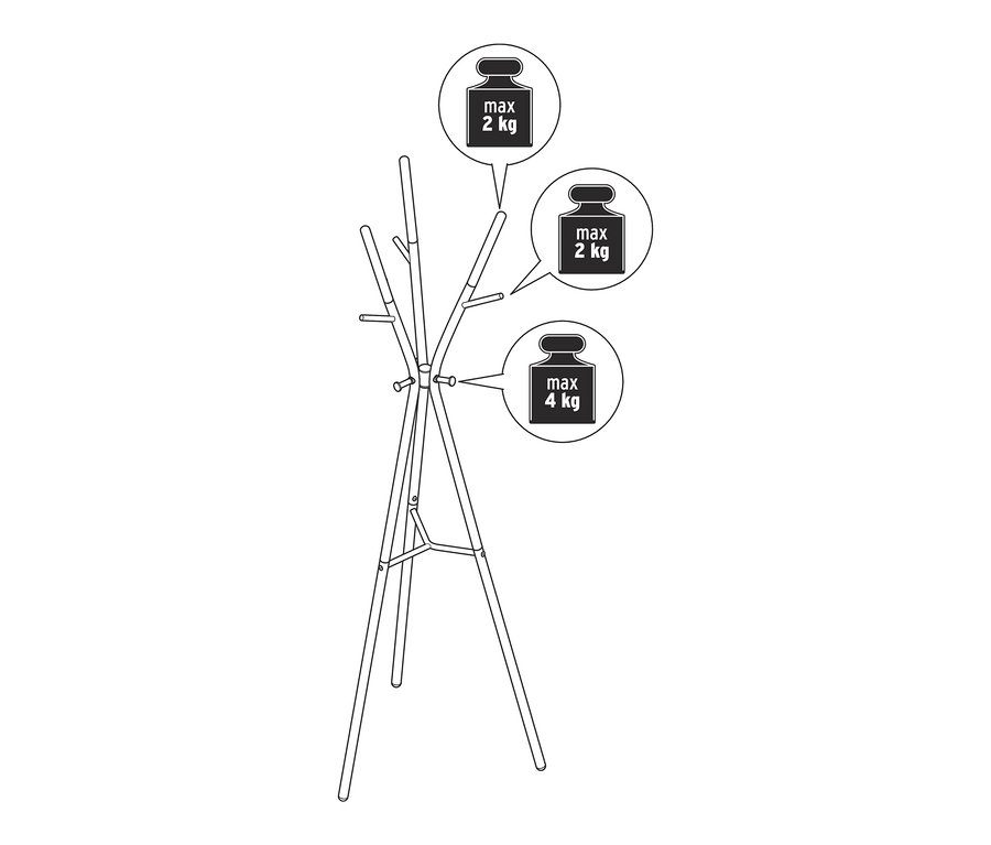 Czarno-biała ilustracja wieszaka na ubrania.