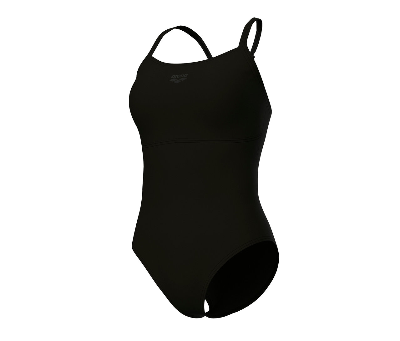 Szczegółowe ujęcie kostiumu kąpielowego z biustonoszem arena Feel Solid Lightdrop Back, BLACK-BLACK.
