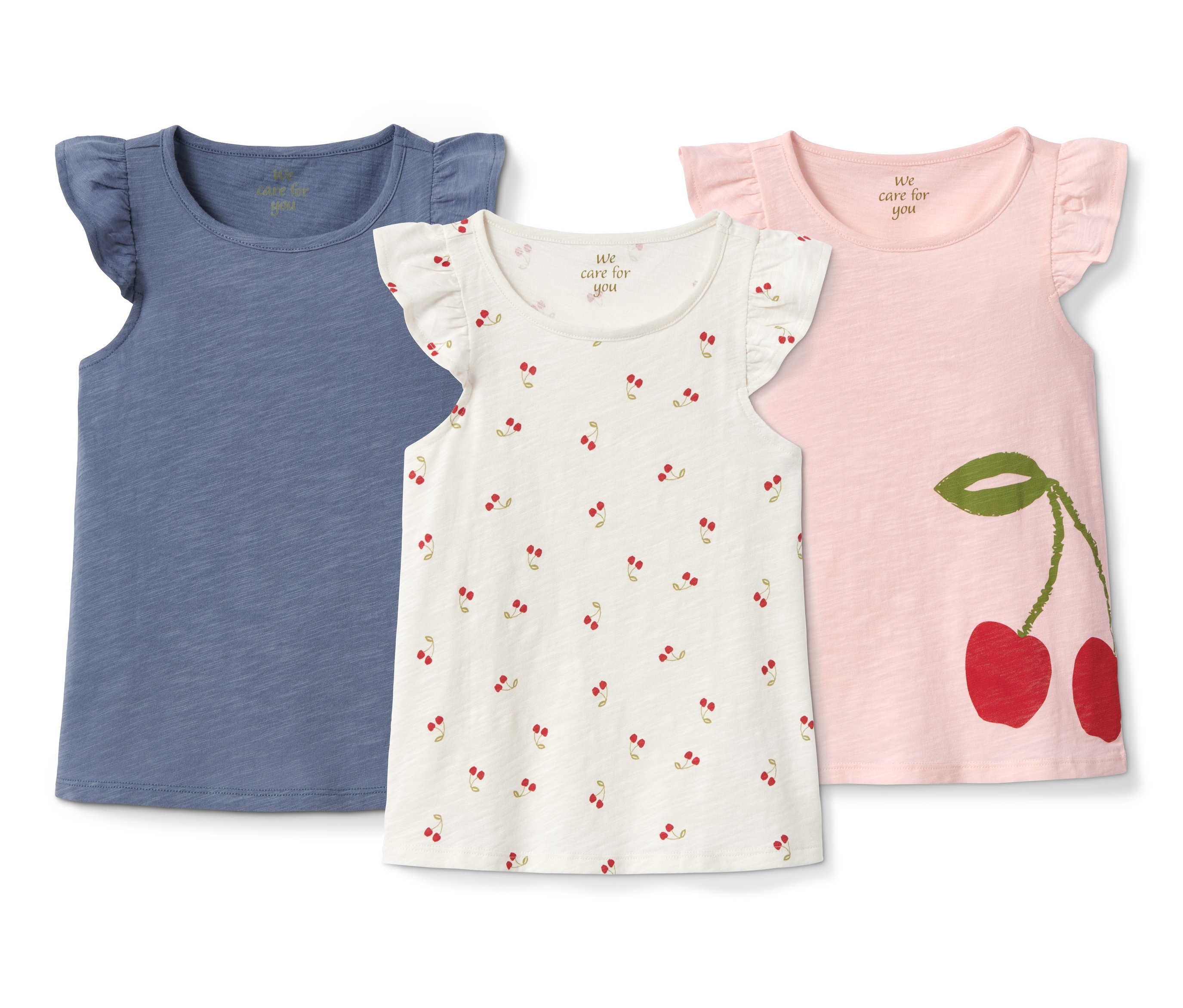 Tchibo - Koszulki dziewczęce- niebieski/biały