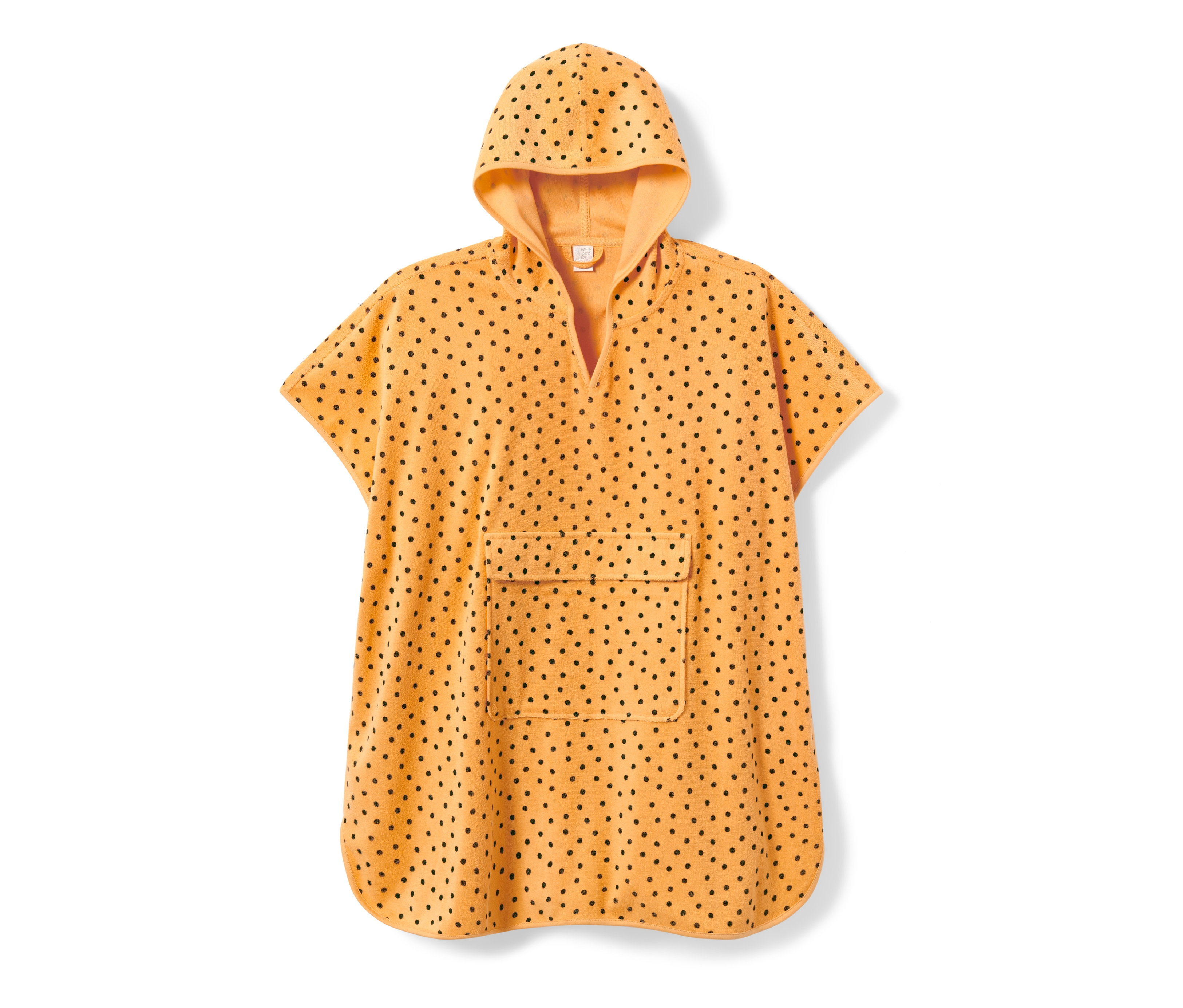 Tchibo - Poncho frotte dla małych dzieci -rozmiar 122/128 - kolor: czarny/pomarańczowy/w kropki