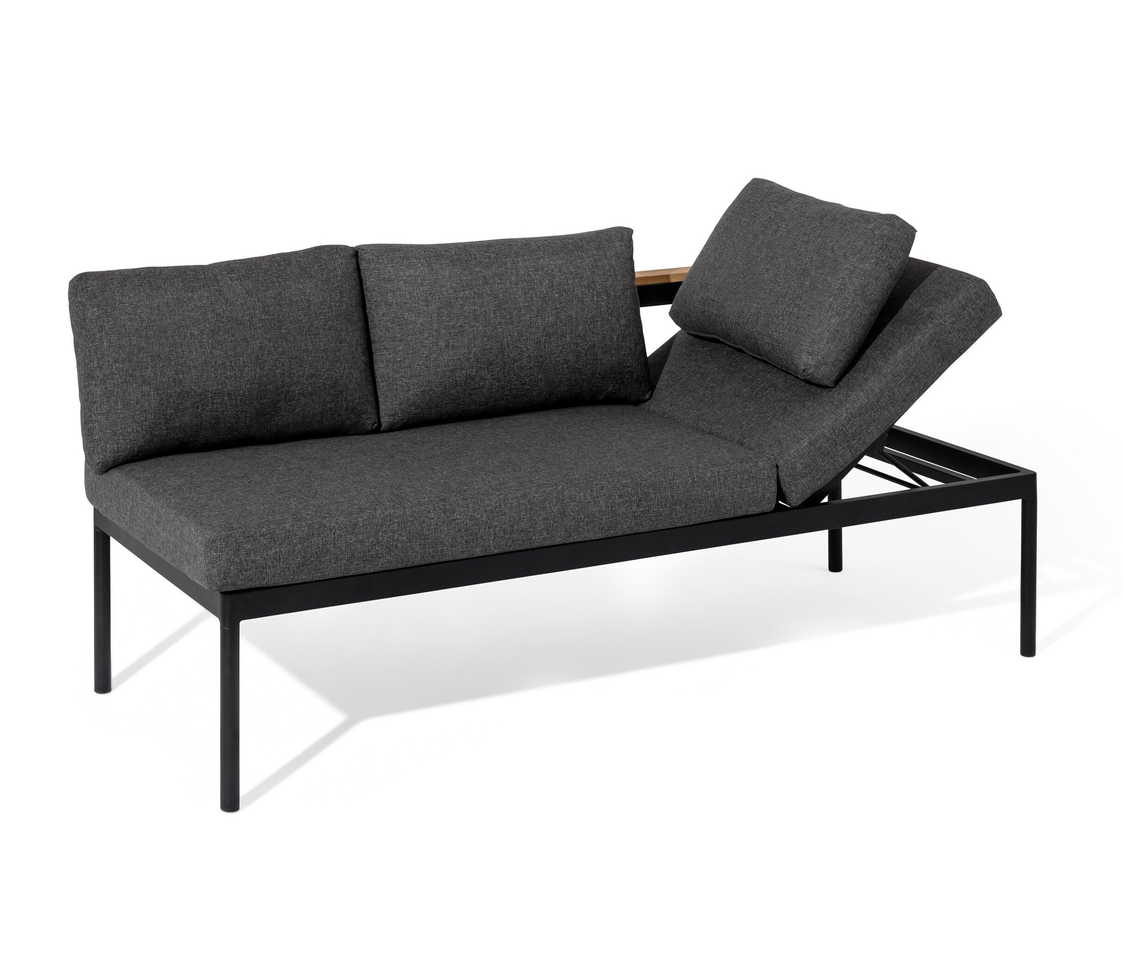 Tchibo - Ławka ogrodowa 2 w 1 ‒ leżak „Elin” - kolor: szary/czarny