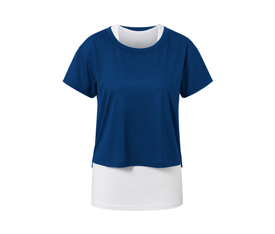 Królewski błękitny sportowy t-shirt z krótkim rękawem 2 w 1.