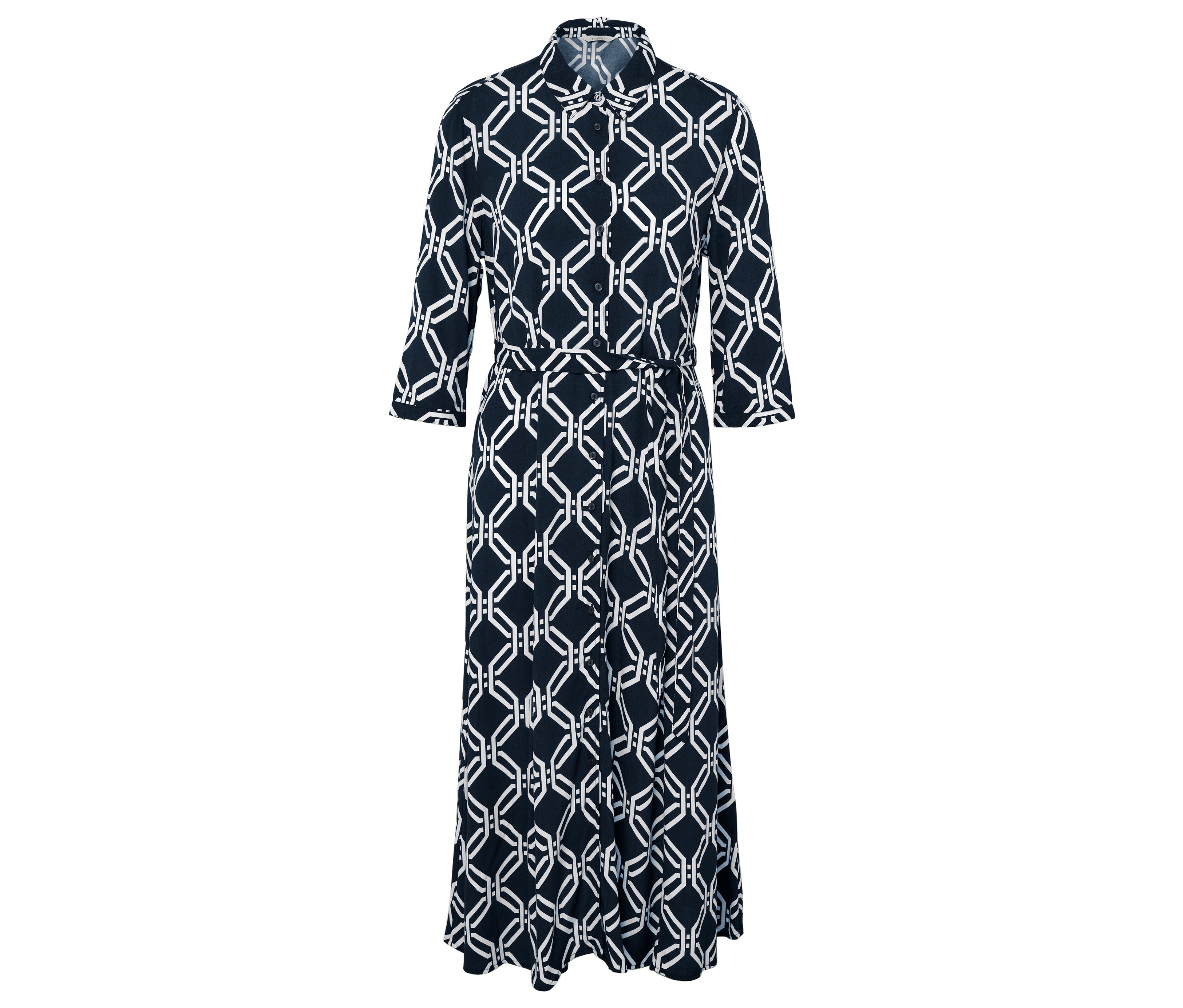 Tchibo - Wzorzysta sukienka koszulowa- biały/niebieski/z nadrukiem