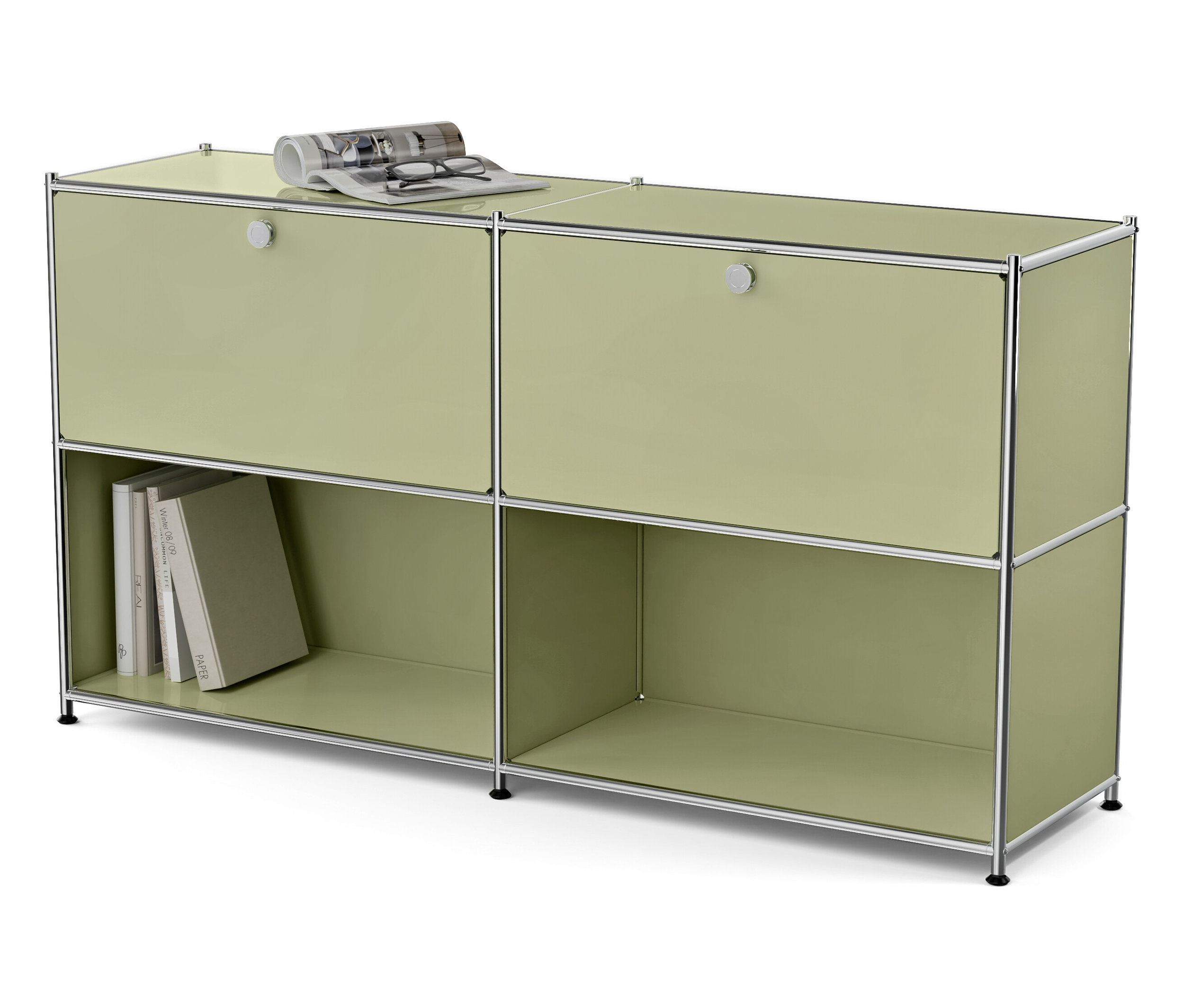 Tchibo - Metalowa szafka typu sideboard „Cn3” z 2 klapami do indywidualnego rozmieszczenia - kolor: zielony