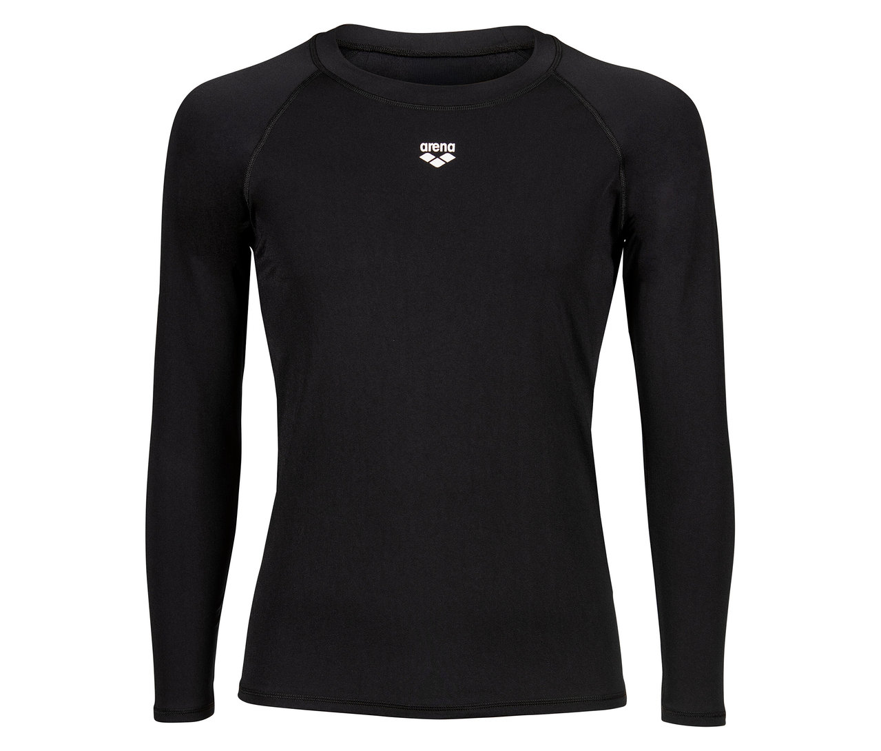 Czarna koszulka Arena z długim rękawem i białym logo na piersi.