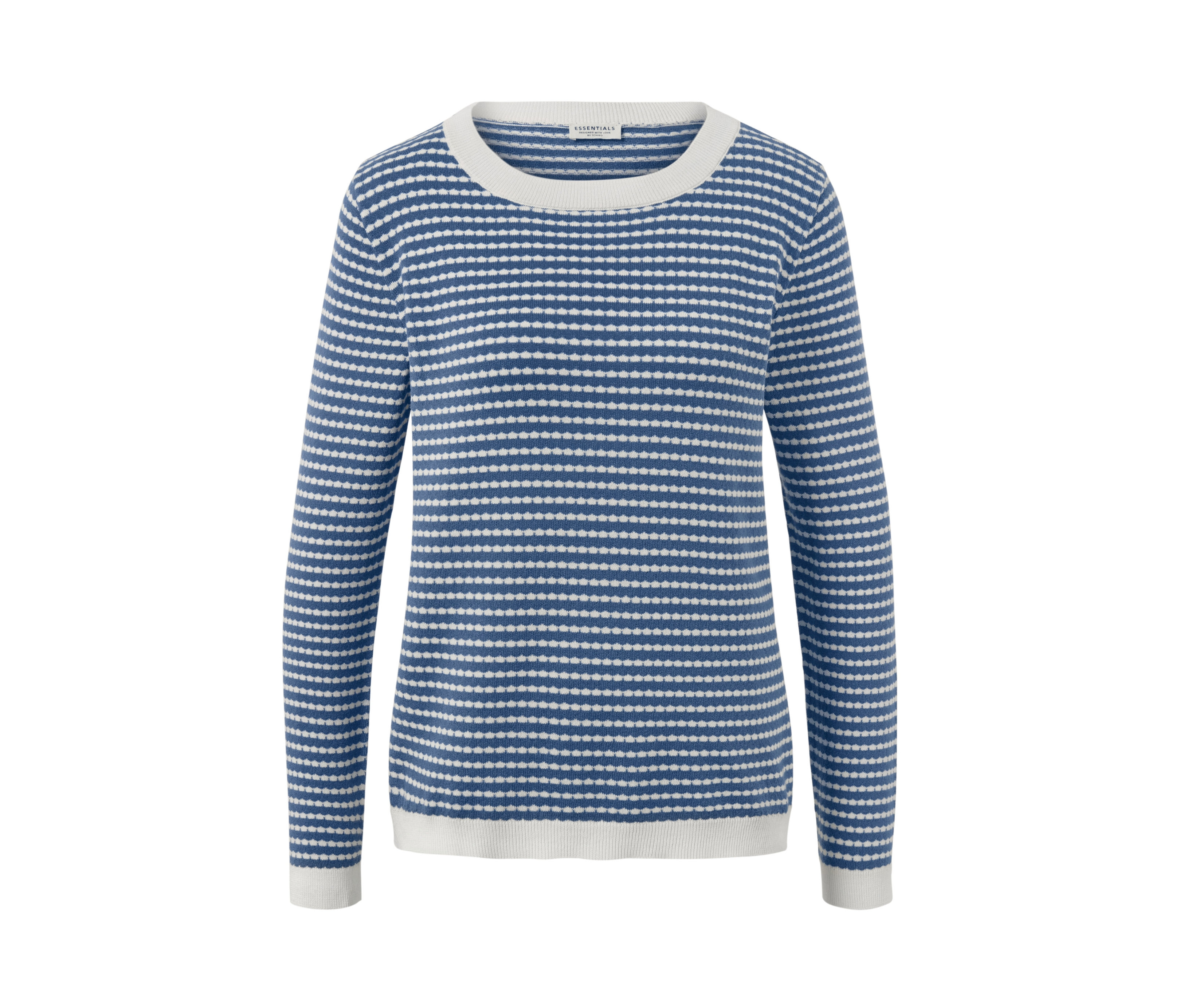 Tchibo - Sweter z delikatnej dzianiny w paski- biały/niebieski