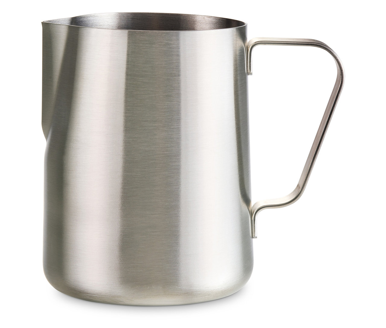 Mały dzbanek na mleko ze stali nierdzewnej.