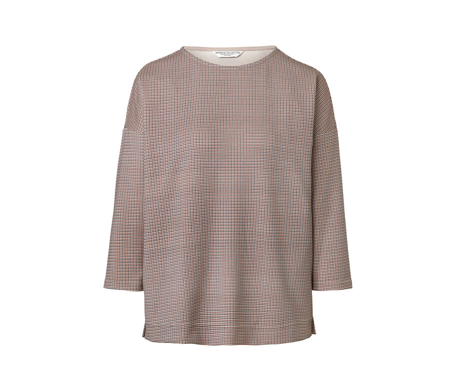 Bluza w kratkę z długimi rękawami.