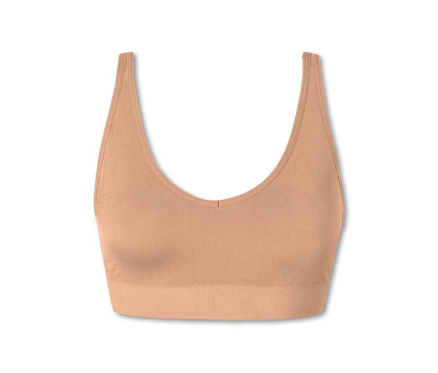 Beżowy, miękki biustonosz z wkładkami SCHIESSER.