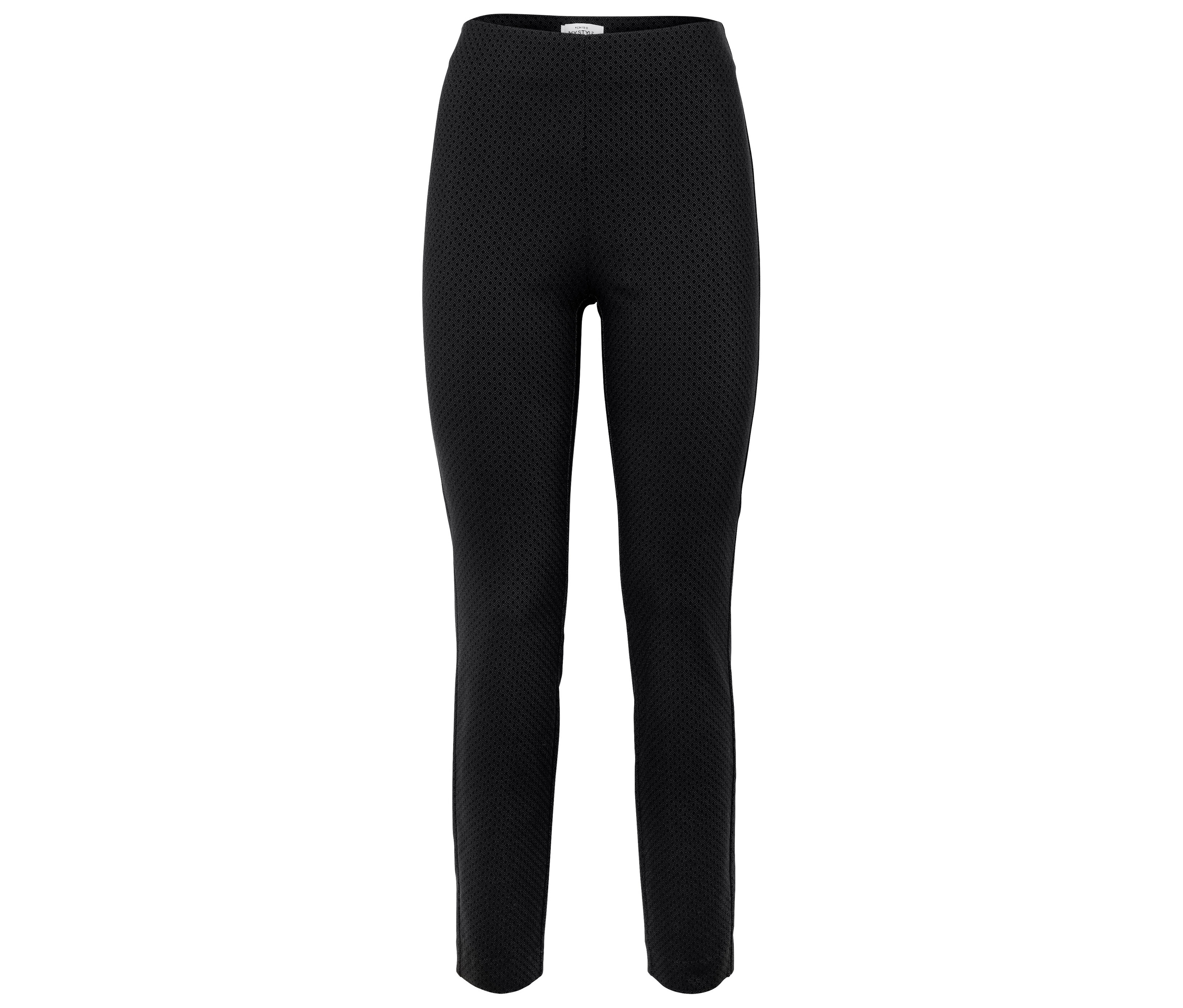 Tchibo - Wzorzyste żakardowe spodnie ze stretchem, czarny/żakard